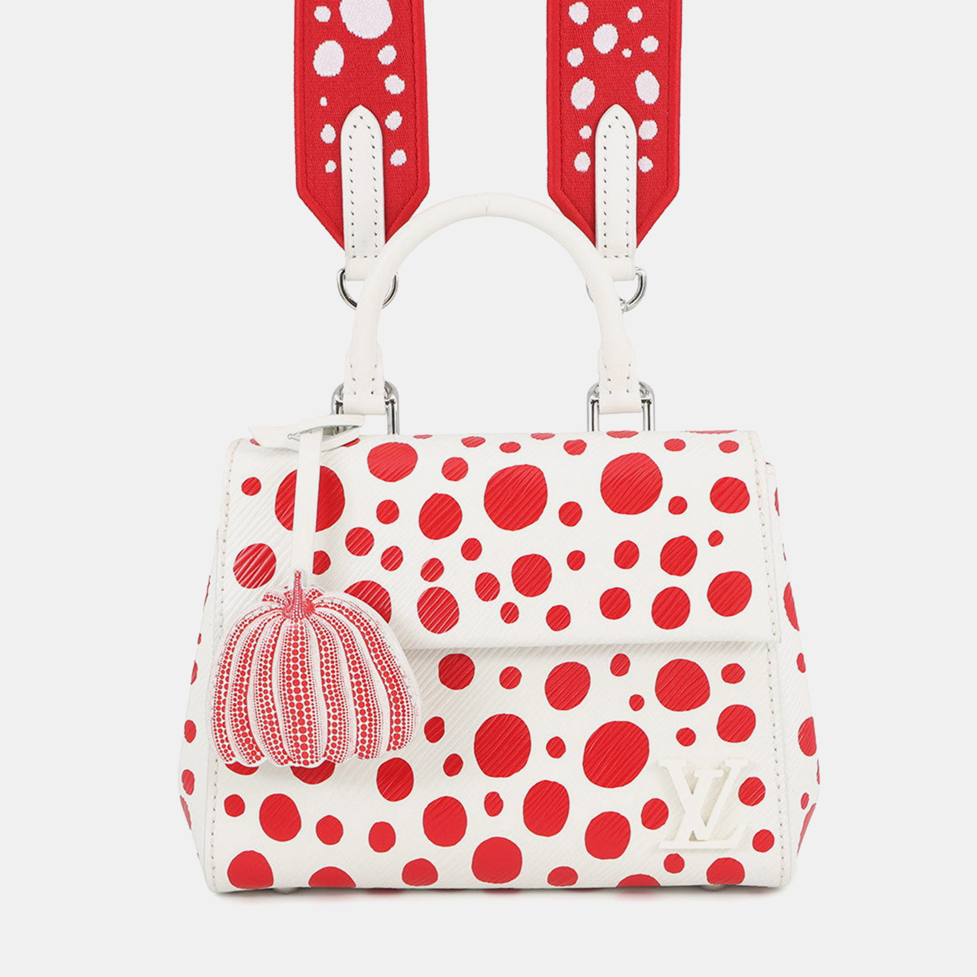 

Louis Vuitton Cluny Infinity Dots Mini White, Red Epi Leather Top Handle Bag, Multicolor