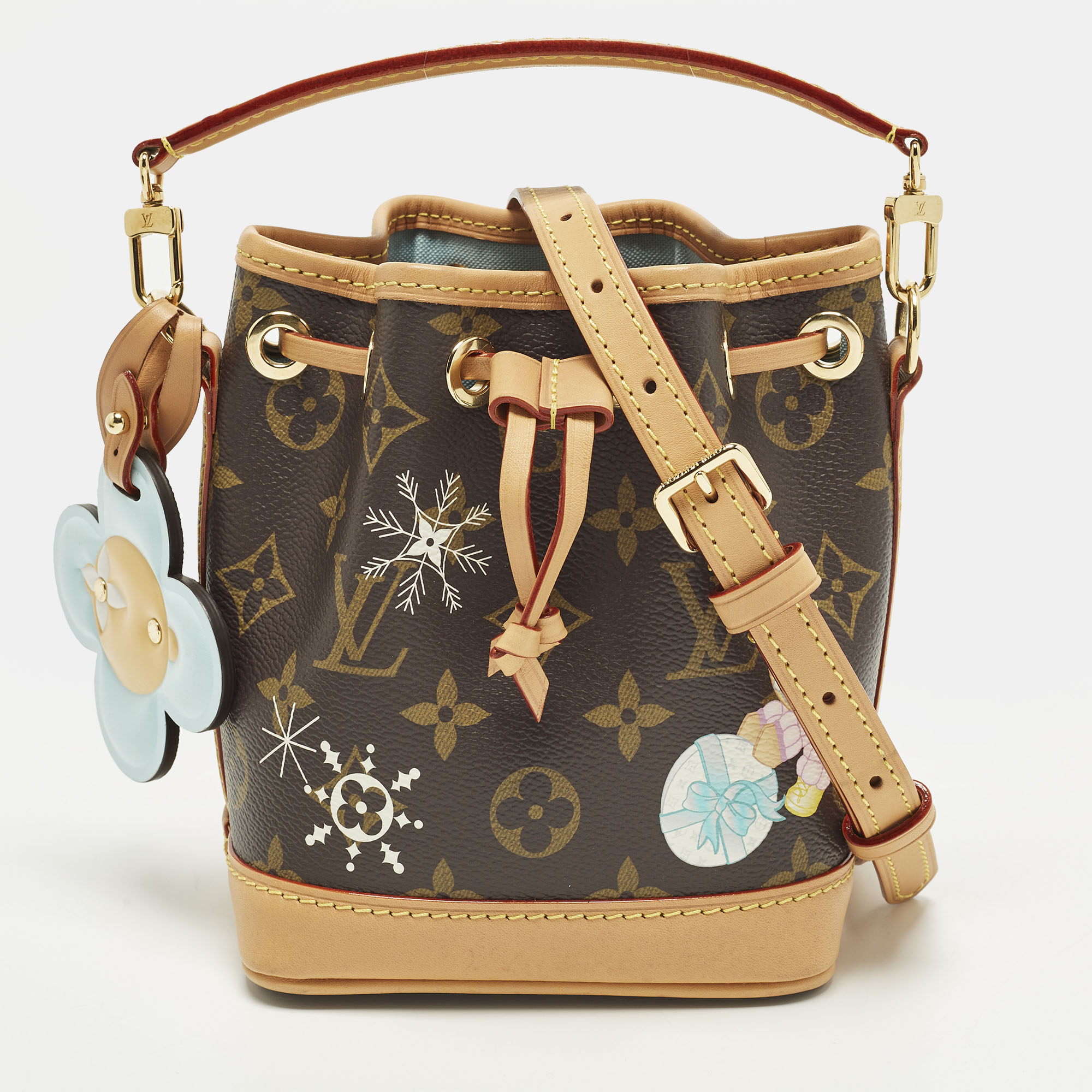 

Louis Vuitton Noe Nano Monogram Azur Frost Canvas Bucket Bag, Brown