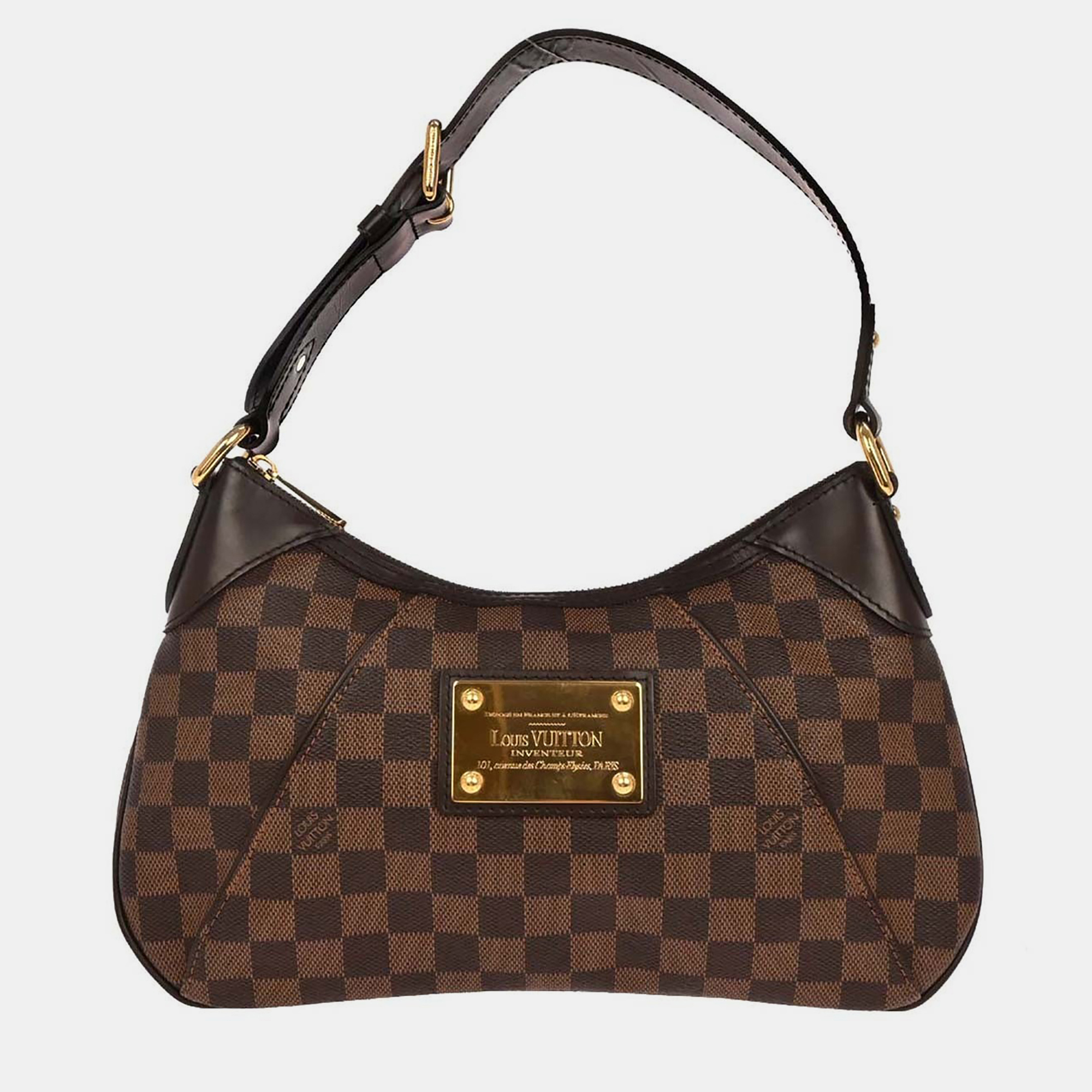 

Louis Vuitton Damier Thames PM Hobo Handbag, Brown