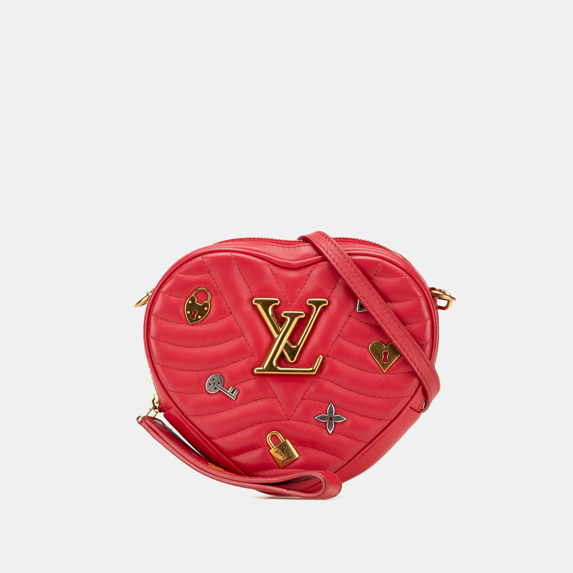 

Louis Vuitton Red Calfskin Embellished New Wave Love Lock Crossbody