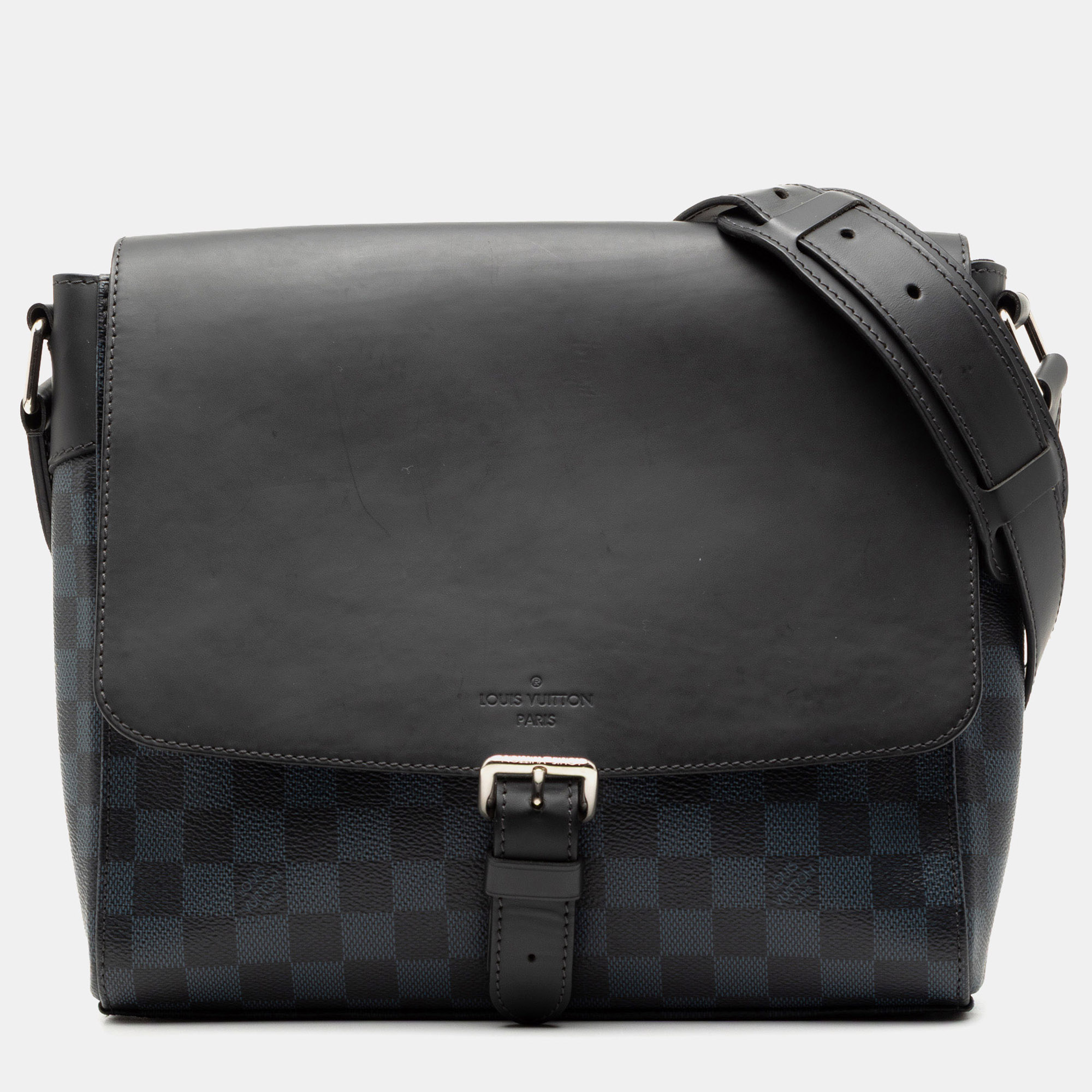 

Louis Vuitton Black Blue Damier Cobalt Newport Messenger PM