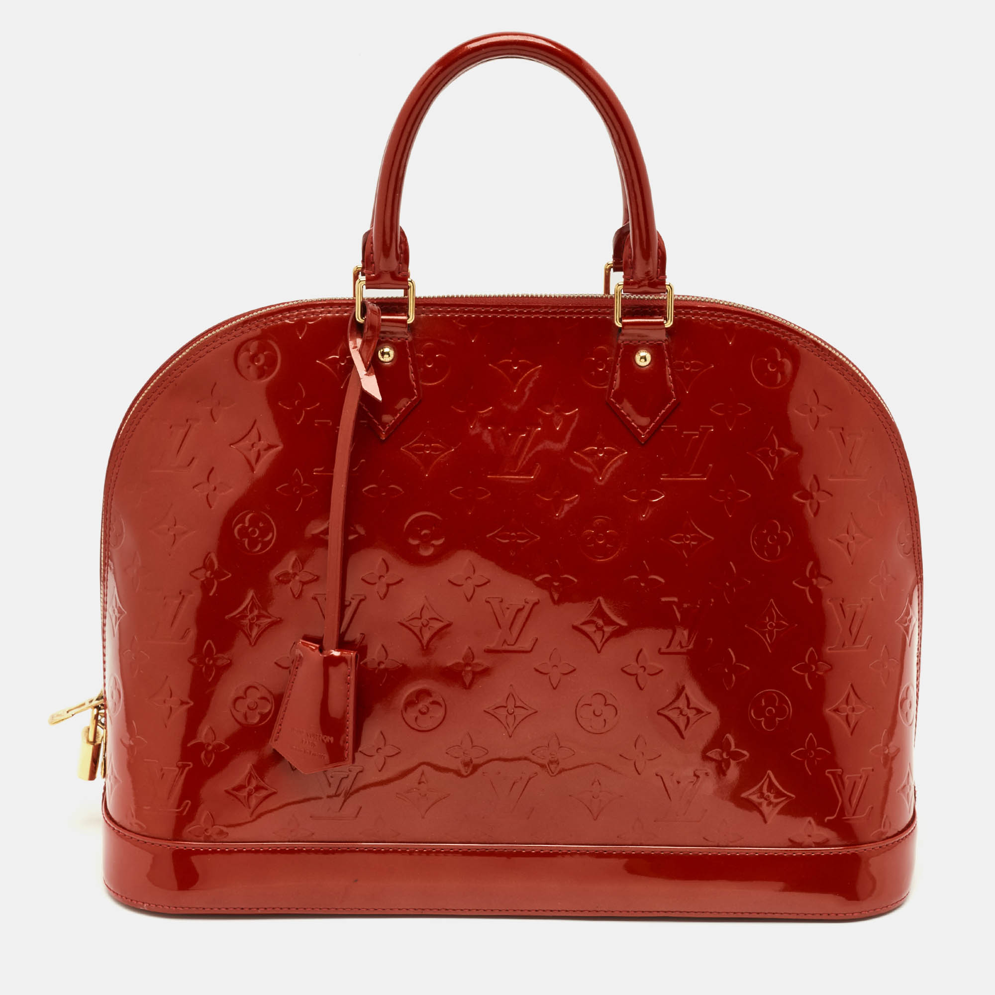 

Louis Vuitton Alma GM Rpuge Grenadin Monogram Vernis Bag, Red