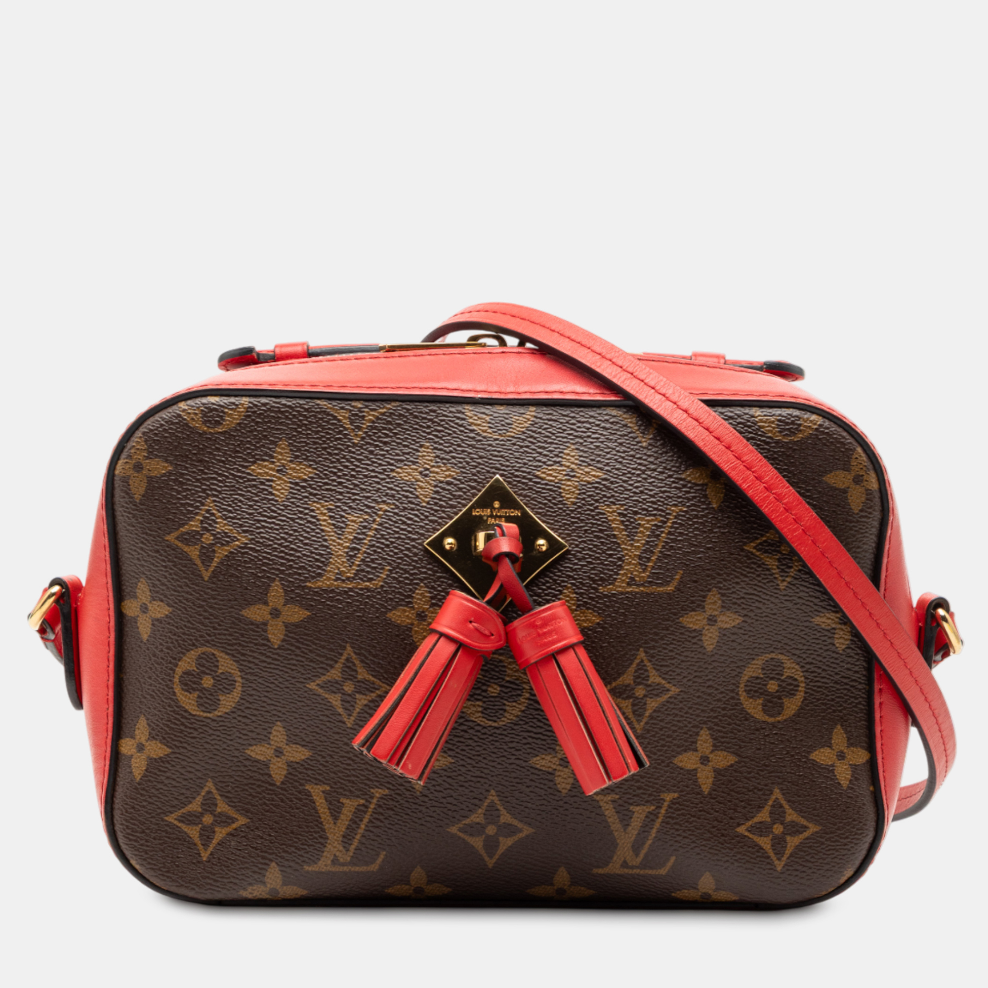 

Louis Vuitton Brown Red Monogram Saintonge