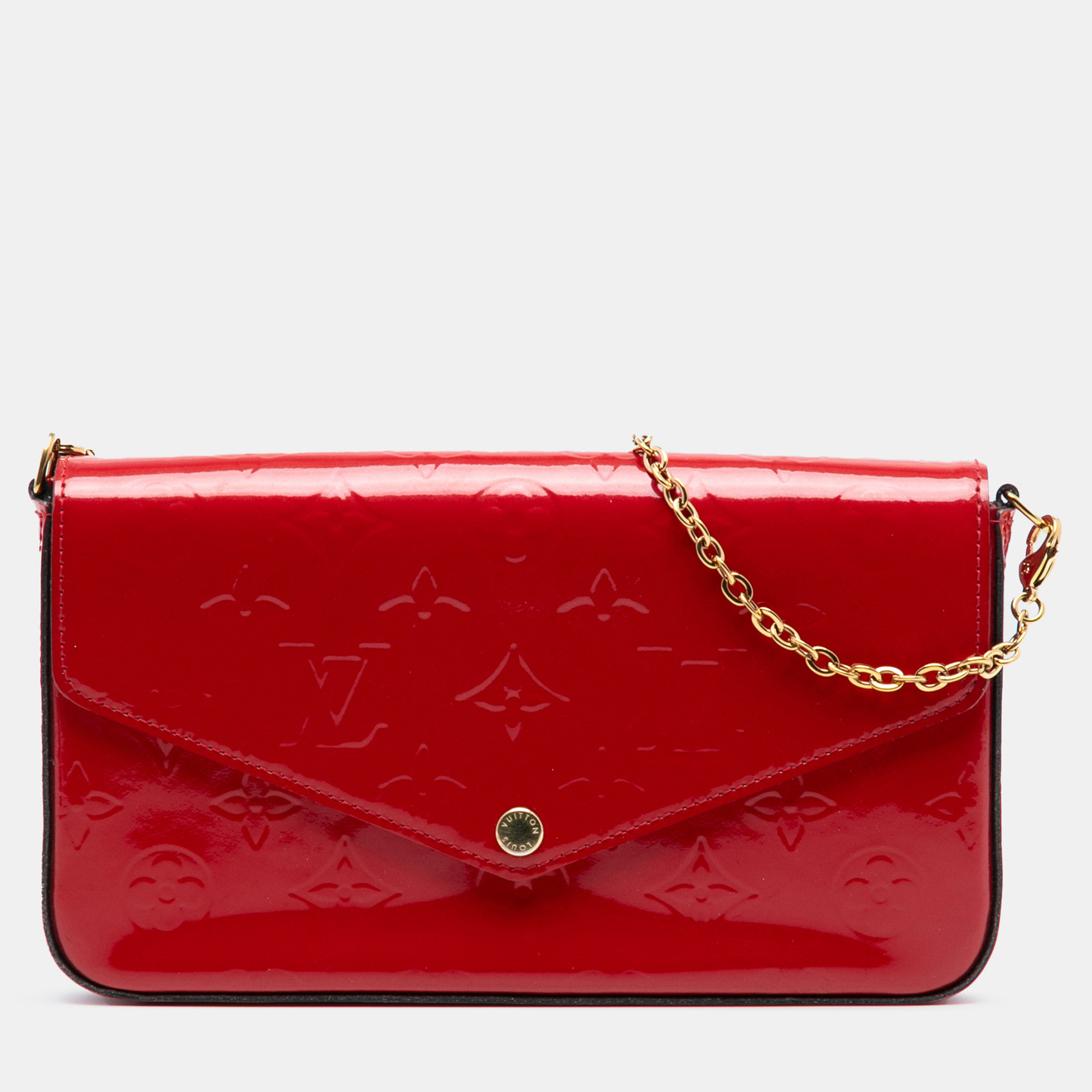 

Louis Vuitton Red Monogram Vernis Pochette Felicie