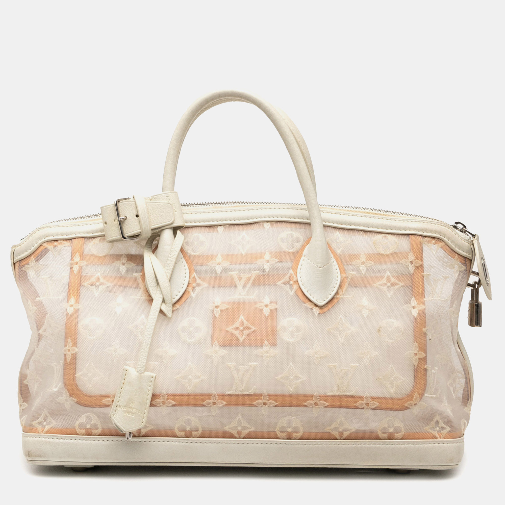 

Louis Vuitton White Monogram Transparence Lockit East West
