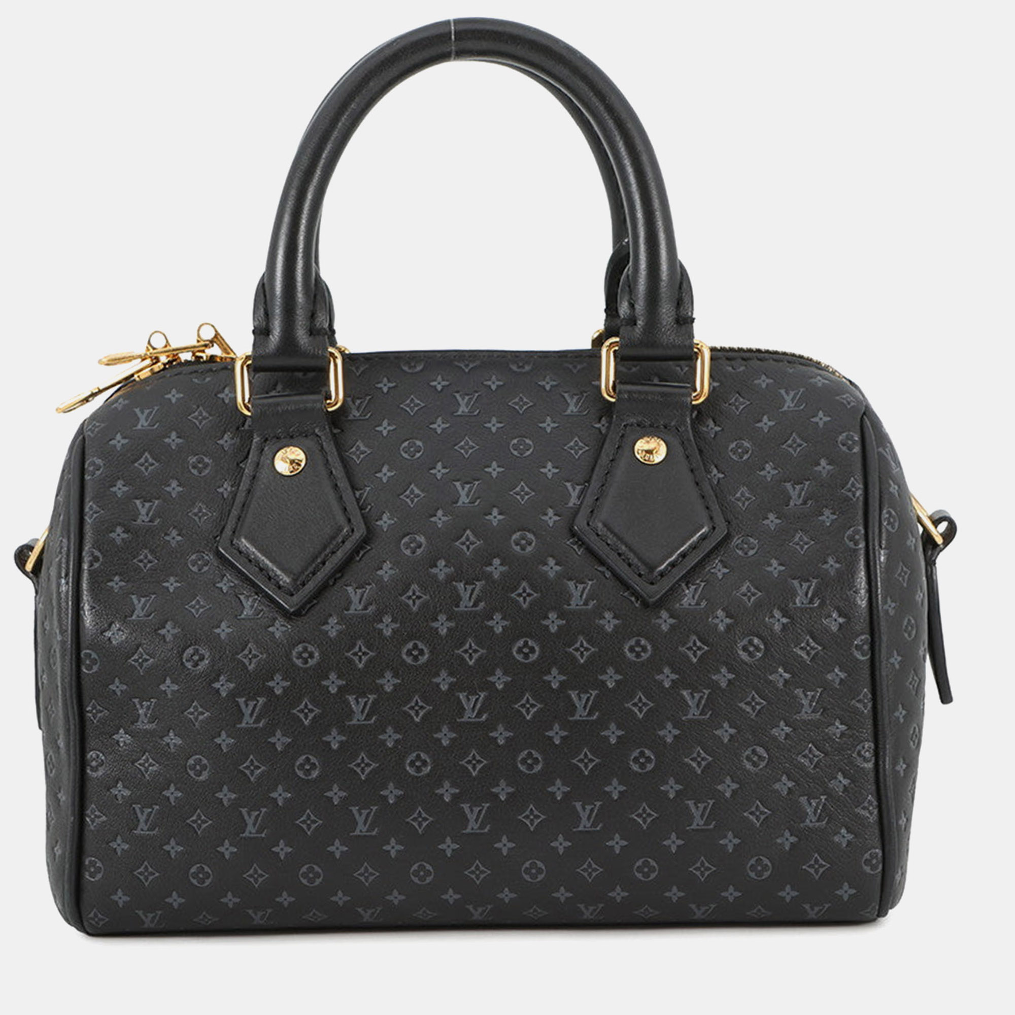 

Louis Vuitton Speedy Bandouliere Gray Nanogram Size, Black