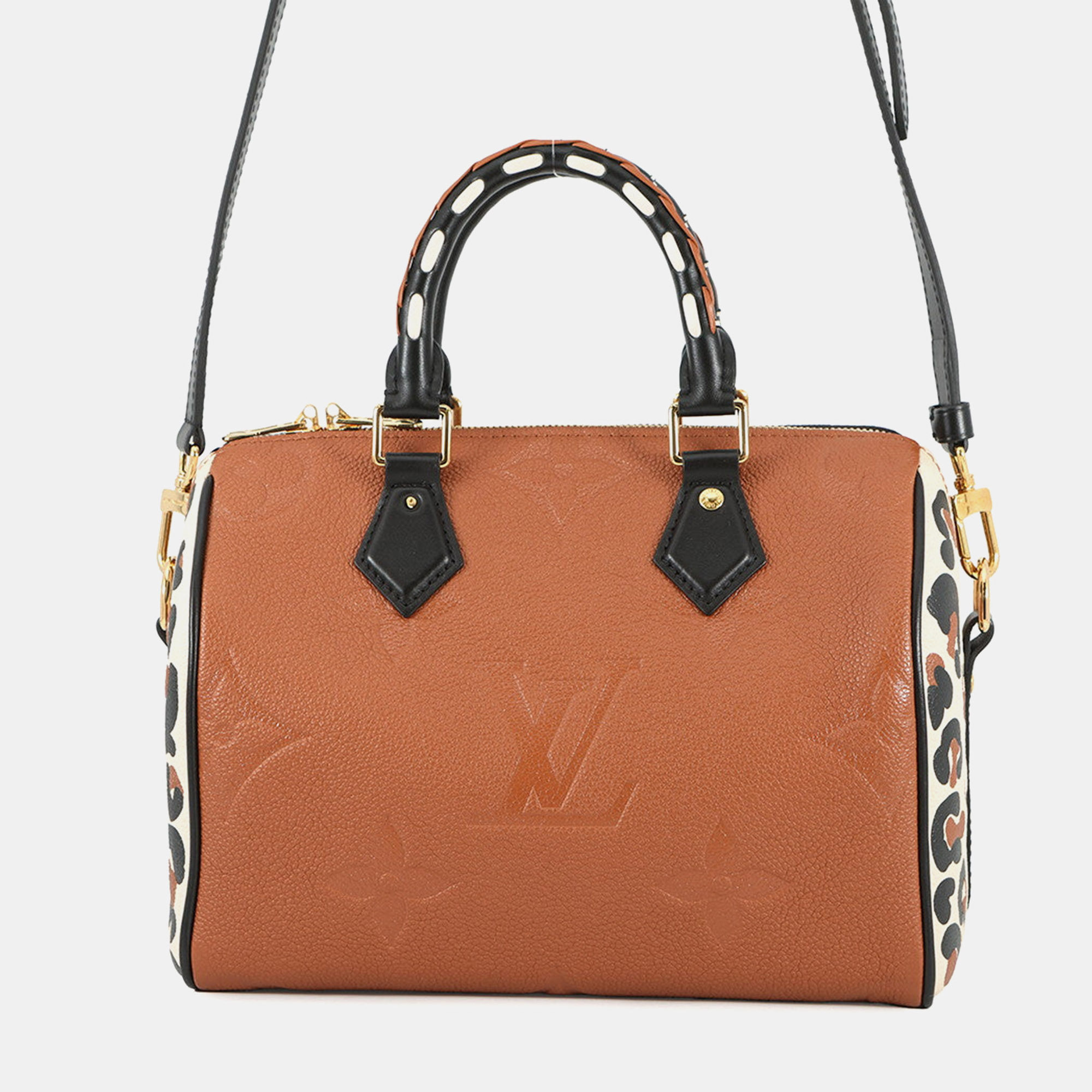 

Louis Vuitton Speedy Bandouliere Brown Monogram Empreinte Leather Wild At Heart Size