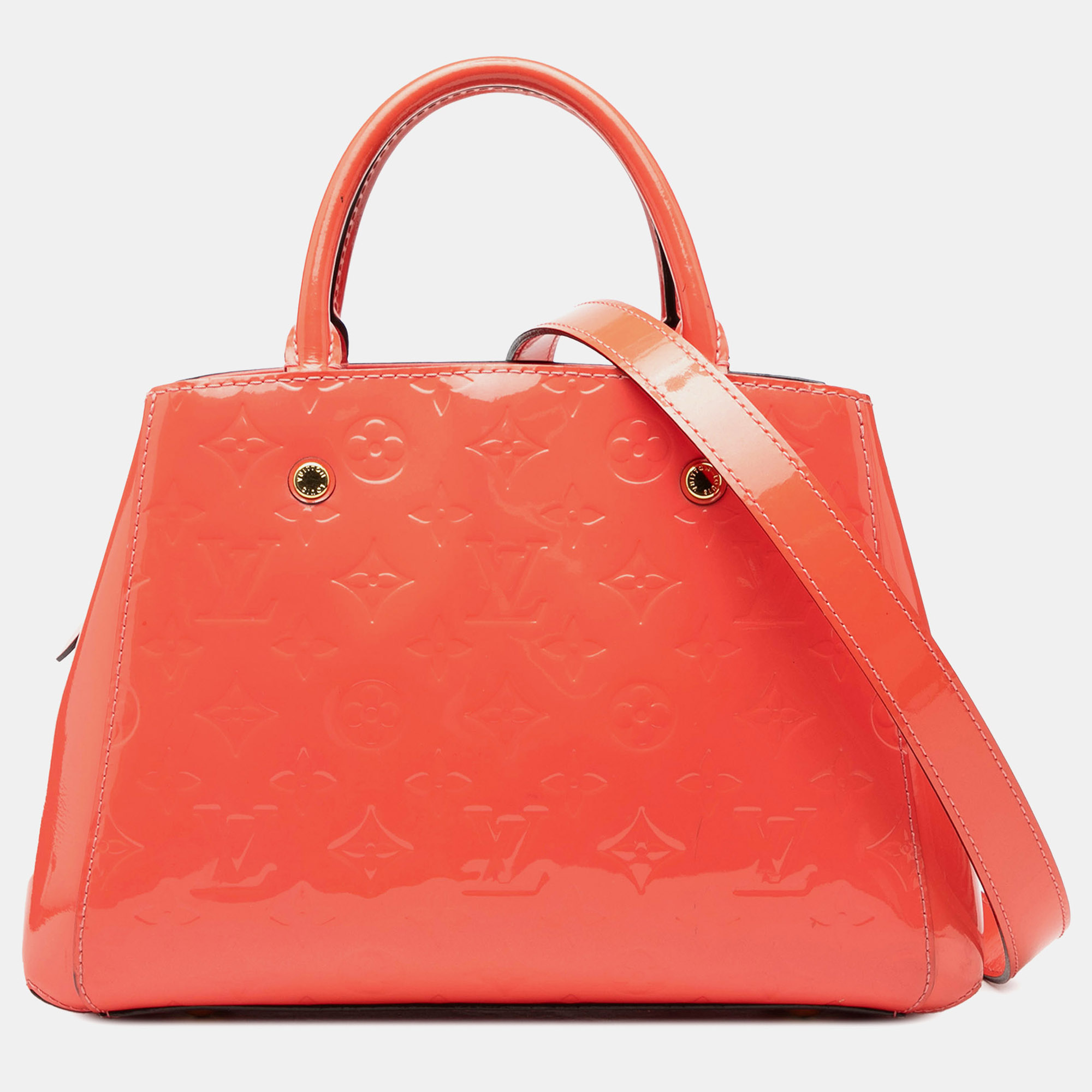 

Louis Vuitton Orange Monogram Vernis Montaigne BB
