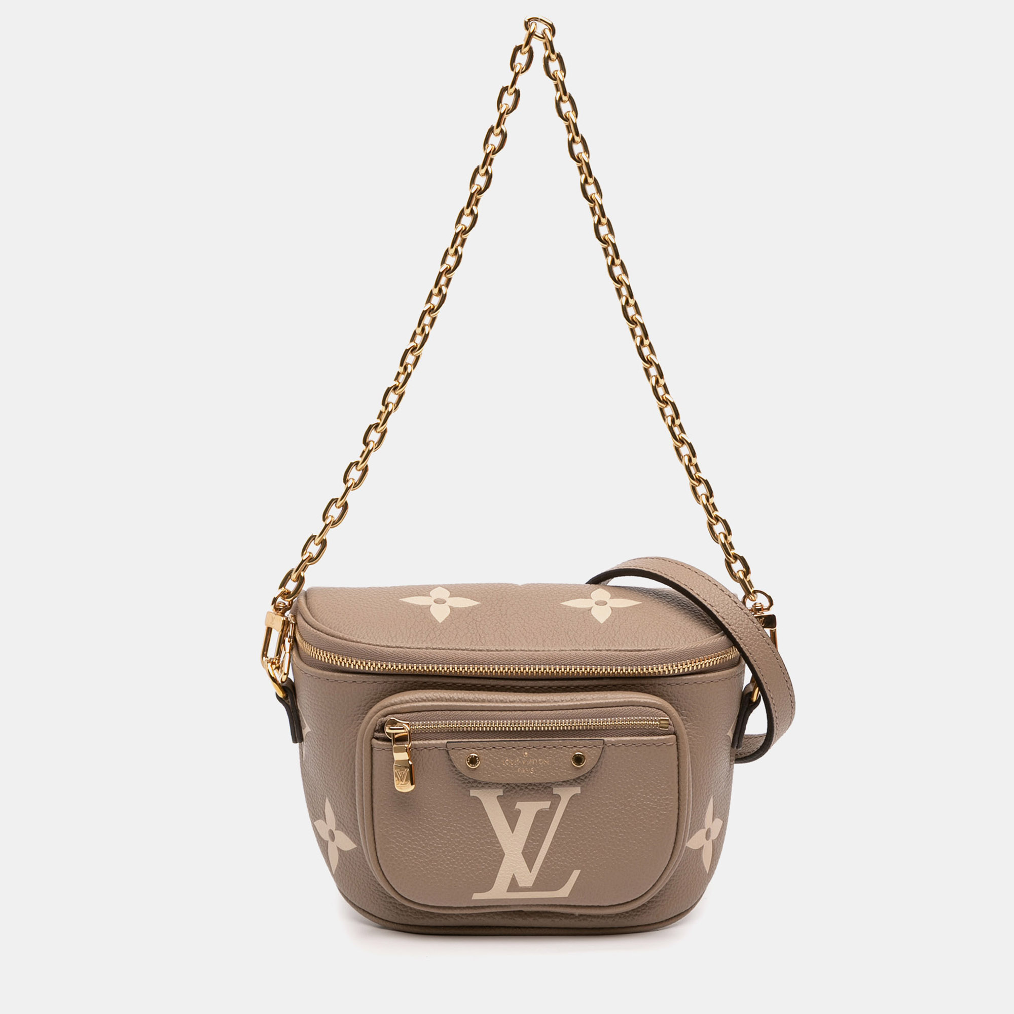 

Louis Vuitton Brown Bicolor Monogram Empreinte Giant Mini Bumbag