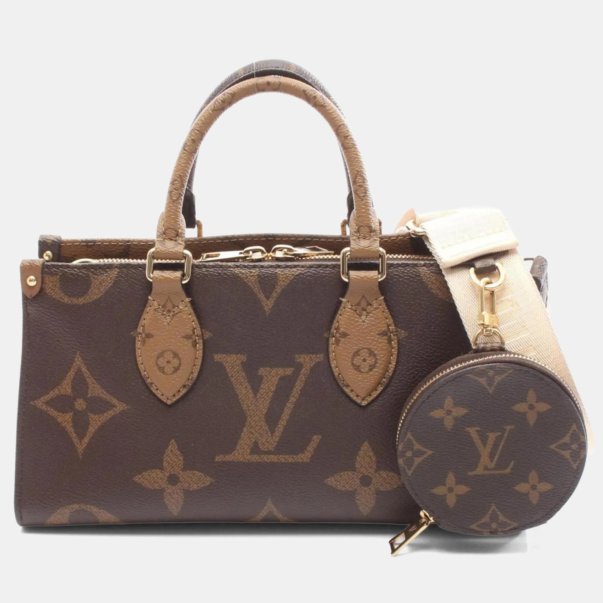 

Louis Vuitton On The Go New Monogram Giant Reverse Handbag Coated Canvas Brown