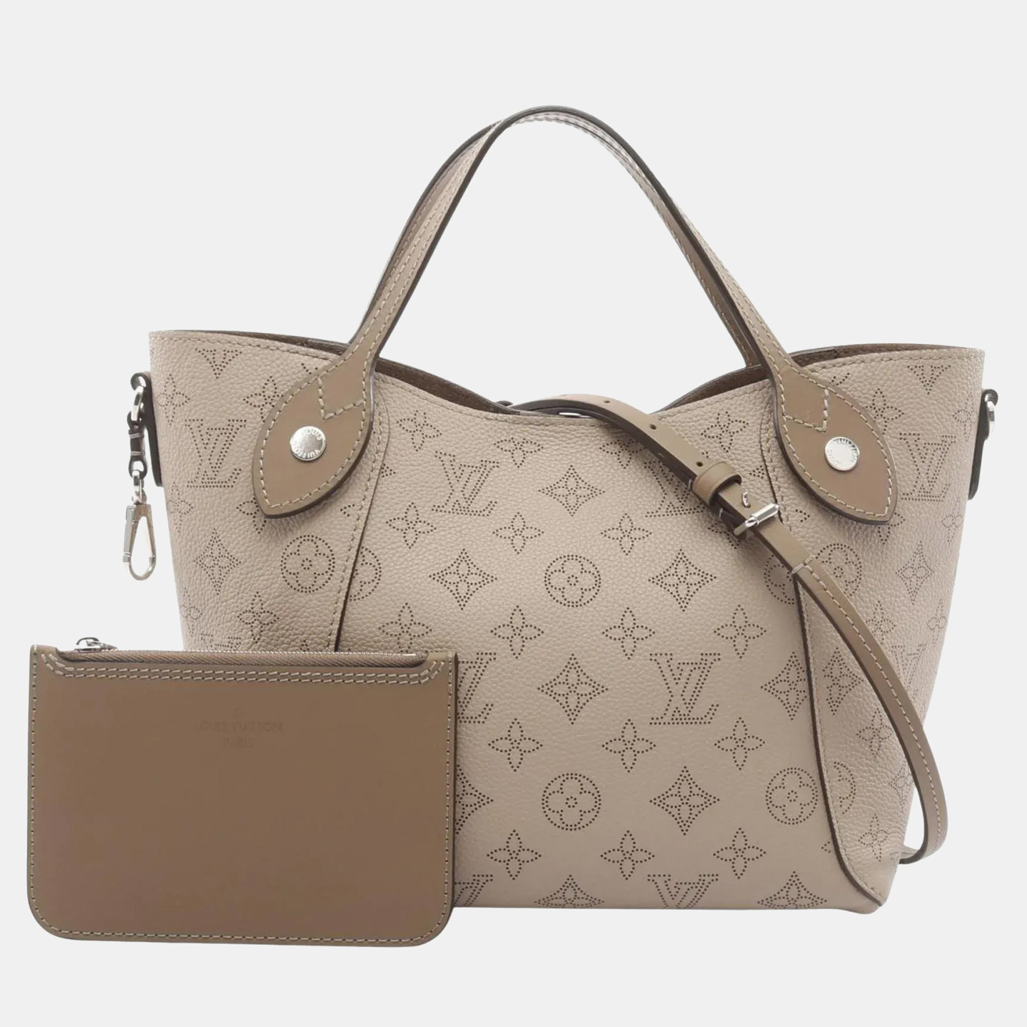 

Louis Vuitton Hina PM Galle Mahina Perforated Calfskin Leather Tote Bag, Beige