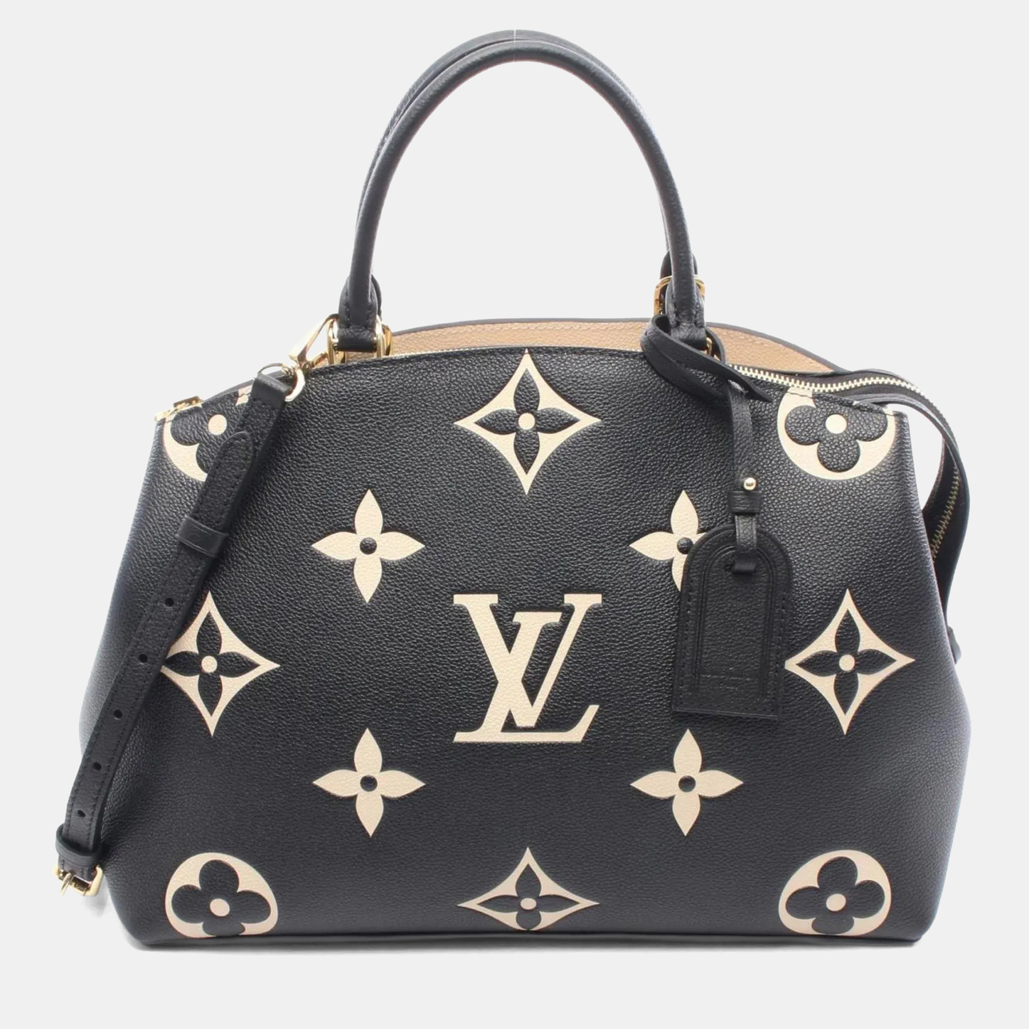 

Louis Vuitton Grand Palais Mm Two-Tone Monogram Empreinte Leather Handbag Black And Beige
