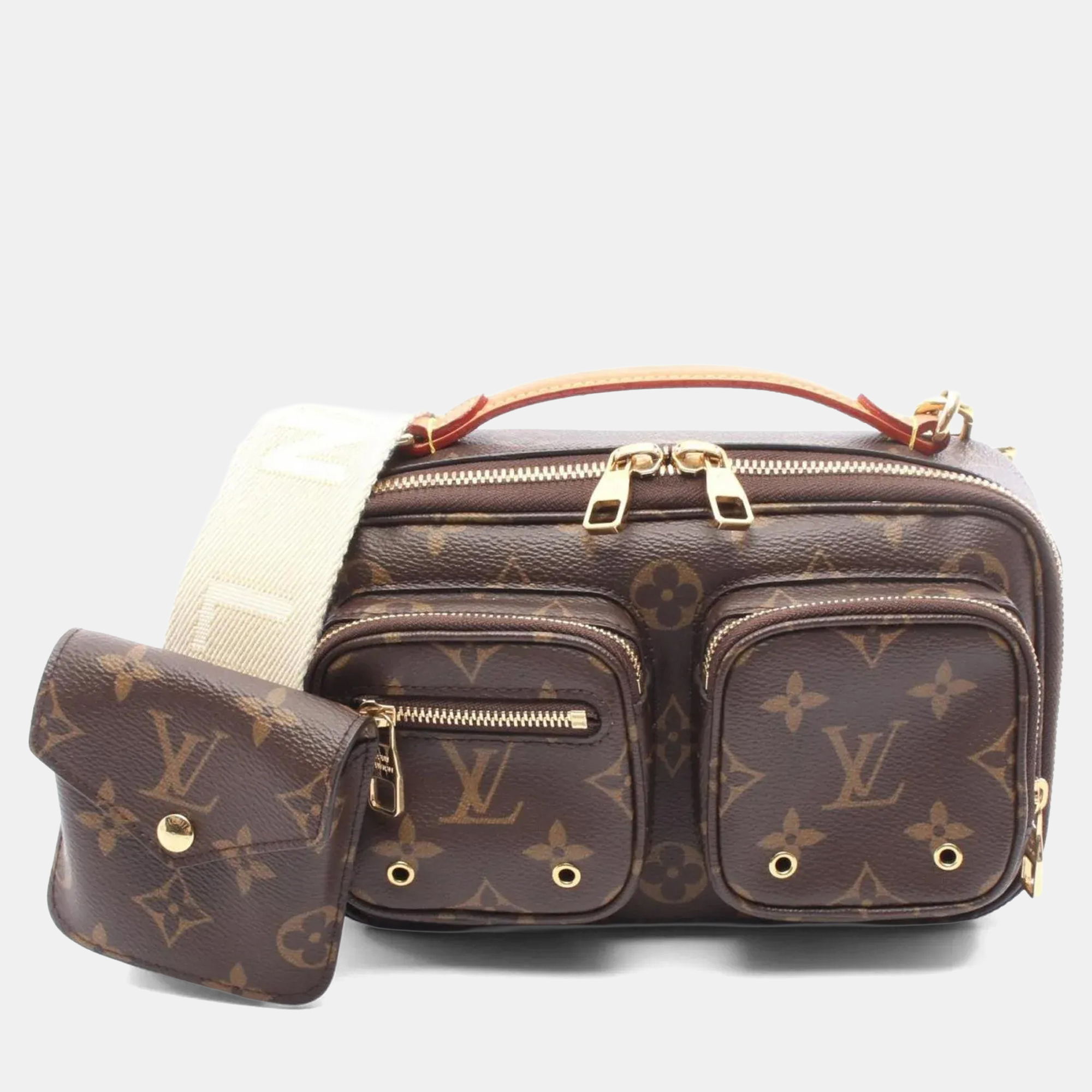 

Louis Vuitton Utility Crossbody Monogram Handbag In Coated Canvas And Leather Brown