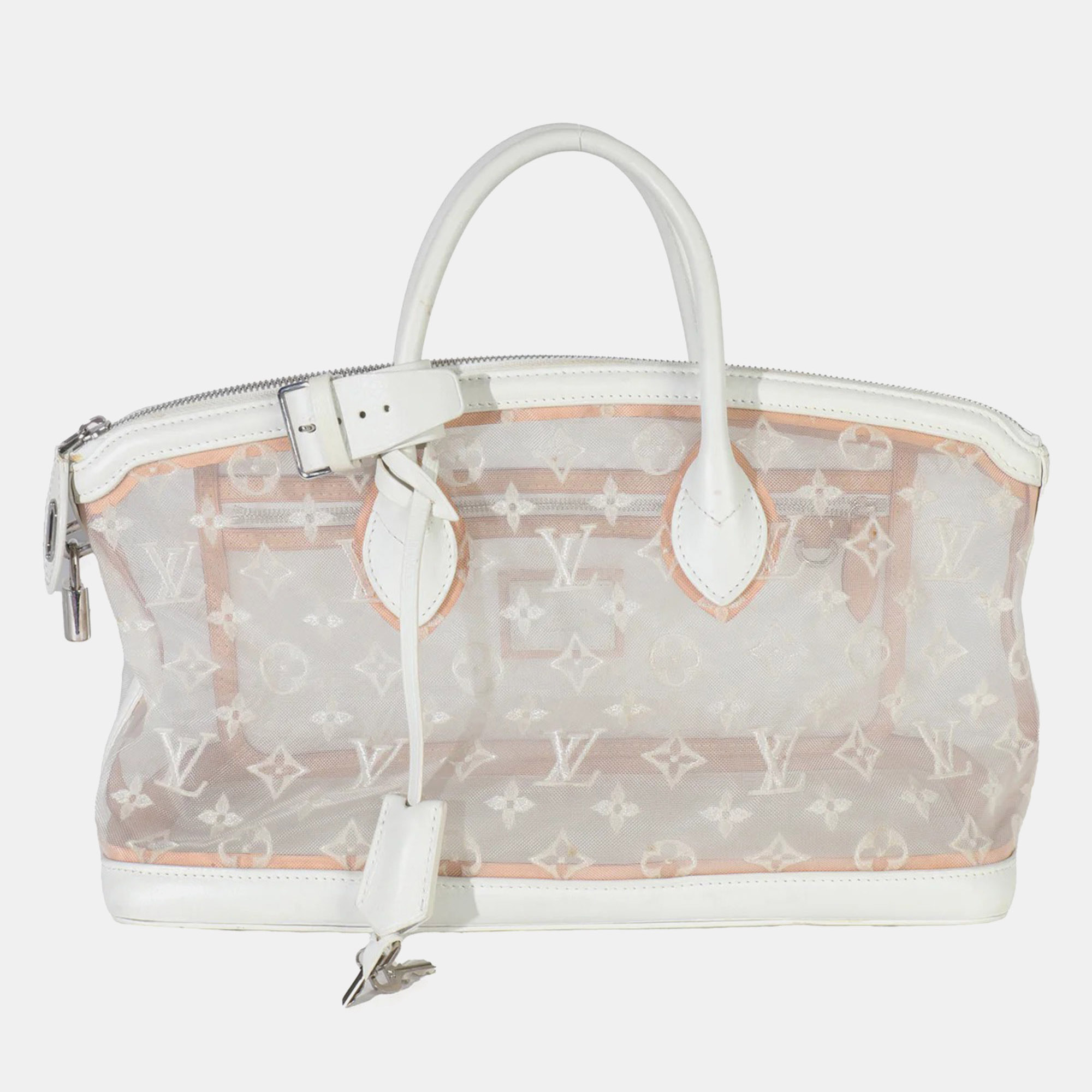

Louis Vuitton White Monogram Transparence Lockit East West