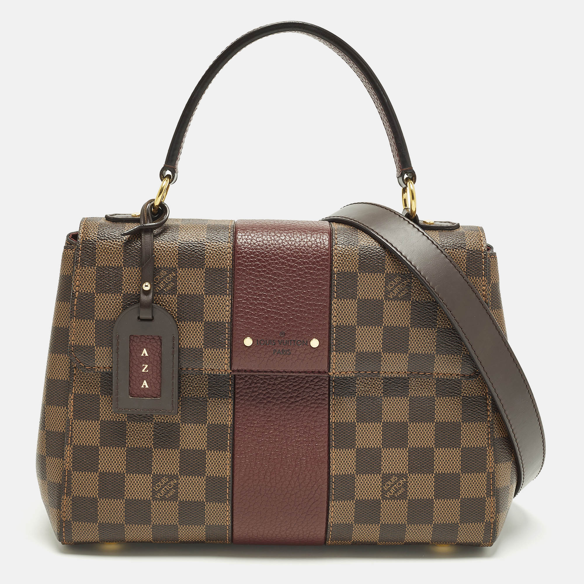 

Louis Vuitton Bond Street Bordeaux Damier Ebene Canvas Top Handle Bag, Burgundy
