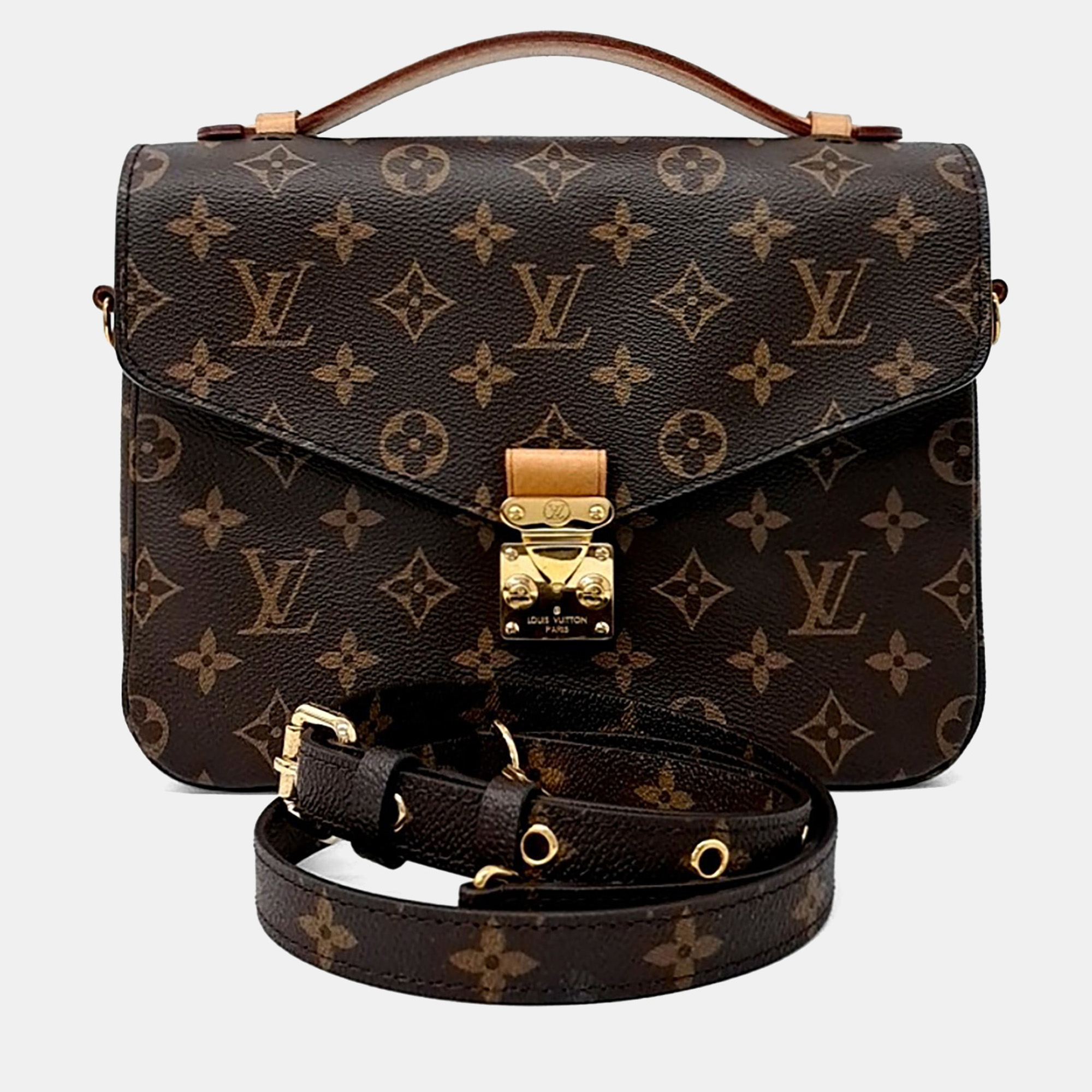 

Louis Vuitton Brown Coated Canvas Monogram Pochette Metis