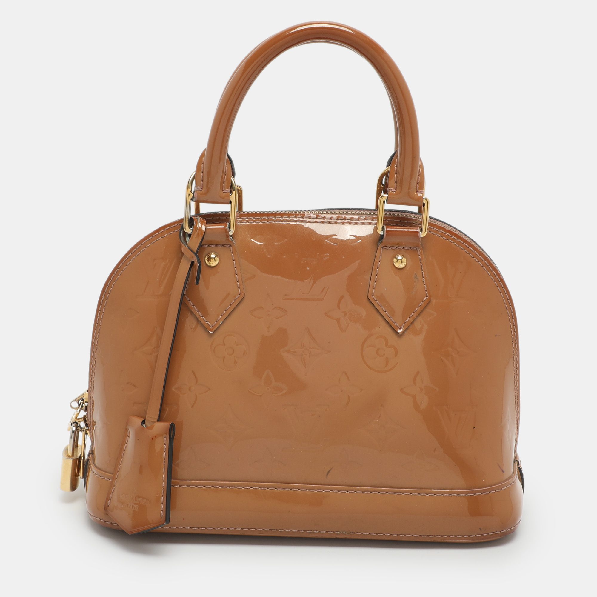 

Louis Vuitton Alma BB Noisette Monogram Vernis Bag, Beige