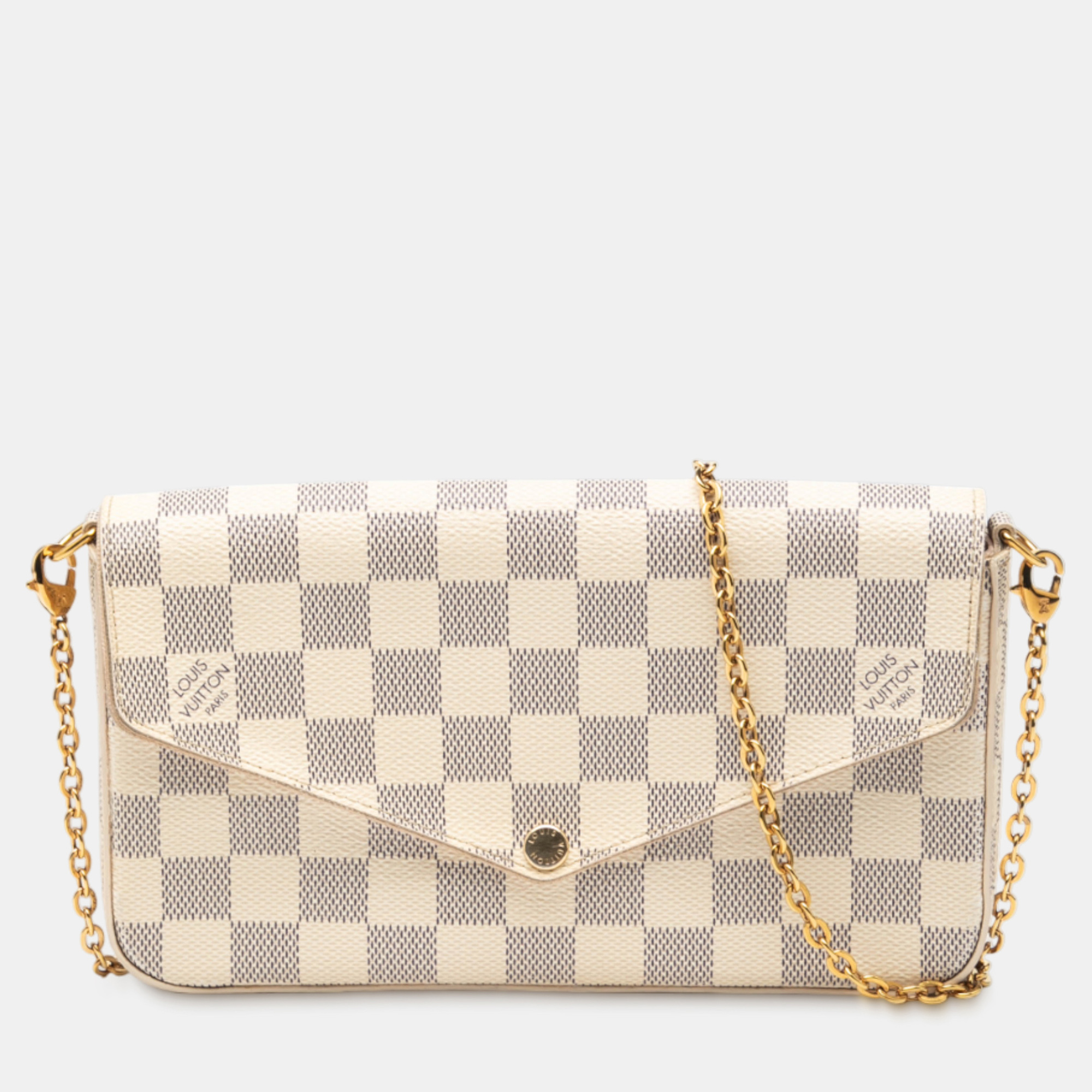 

Louis Vuitton White Damier Azur Pochette Felicie