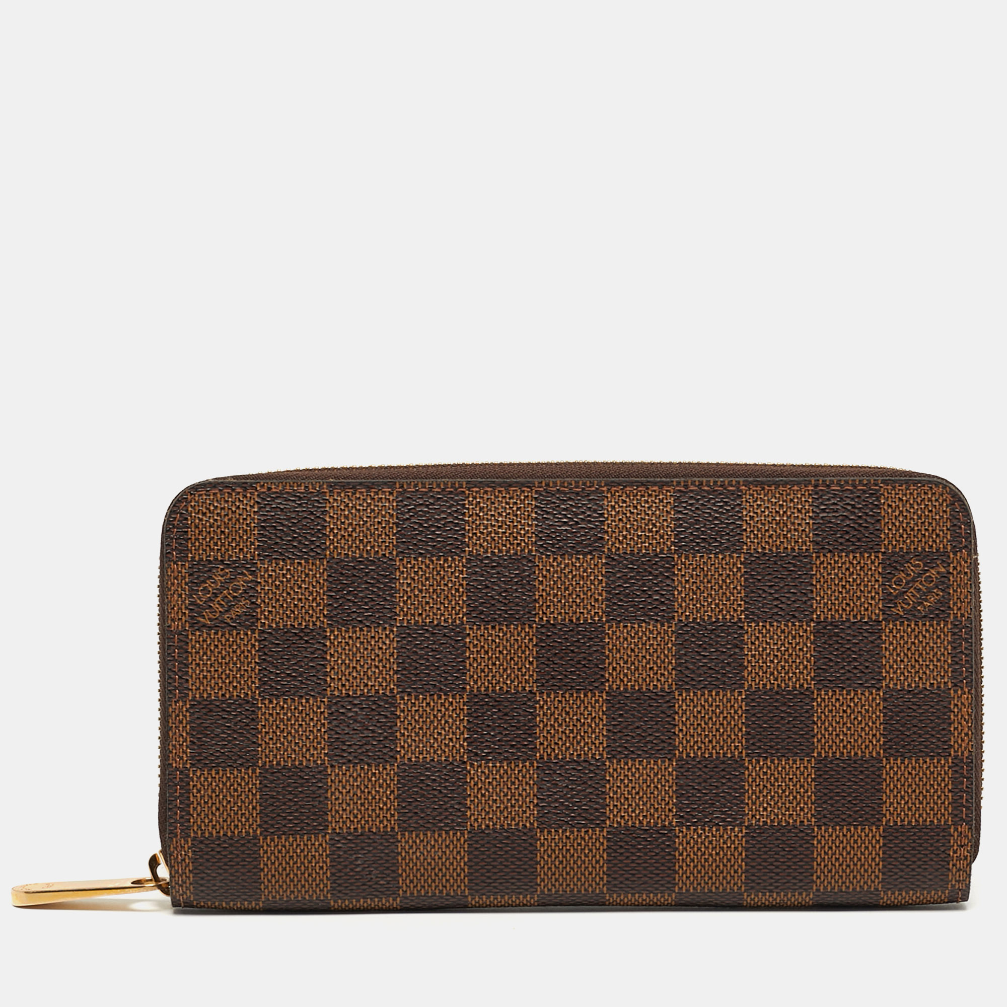 

Louis Vuitton Zippy Damier Ebene Canvas Zip Around Wallet, Brown