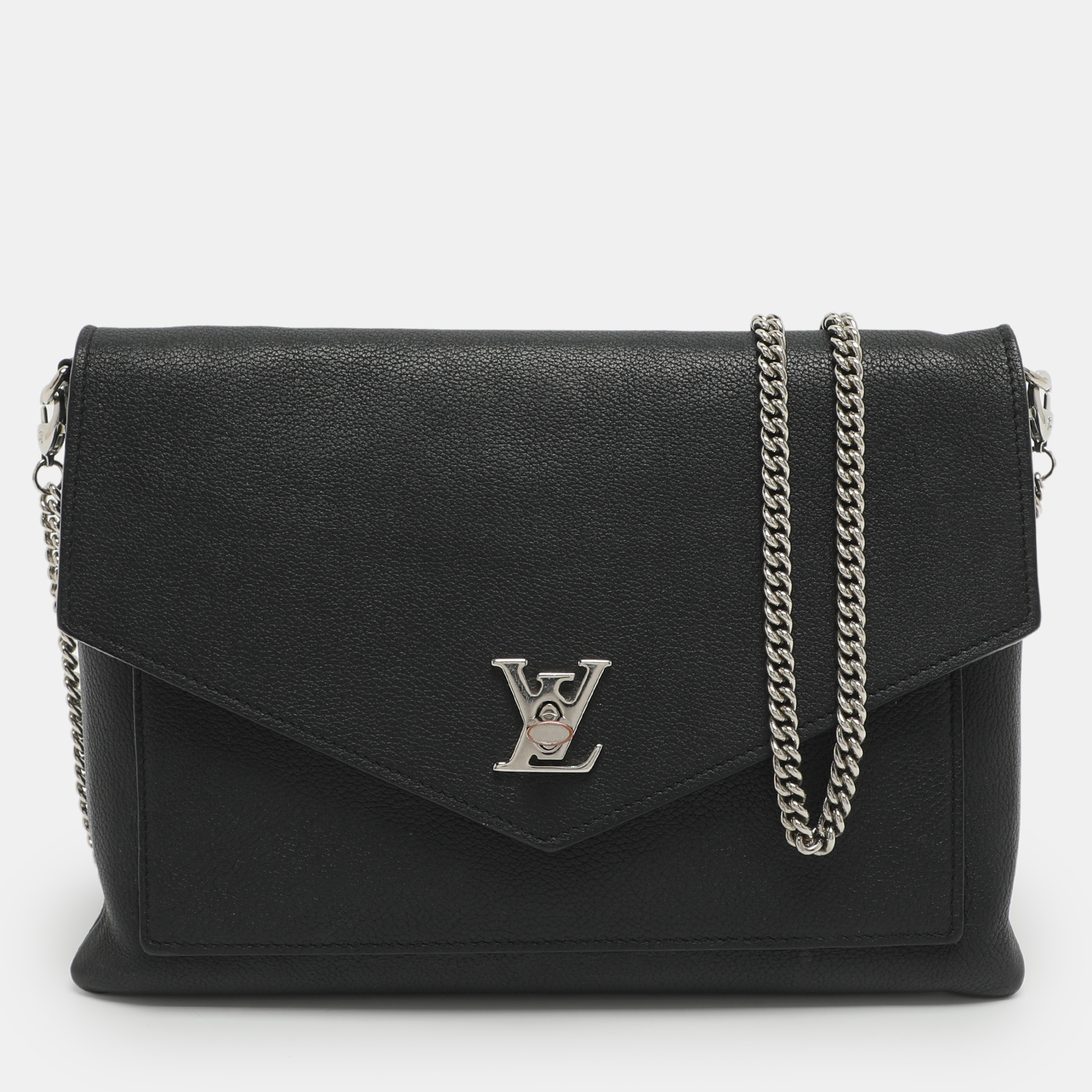 

Louis Vuitton Mylockme Black Leather Chain Pochette