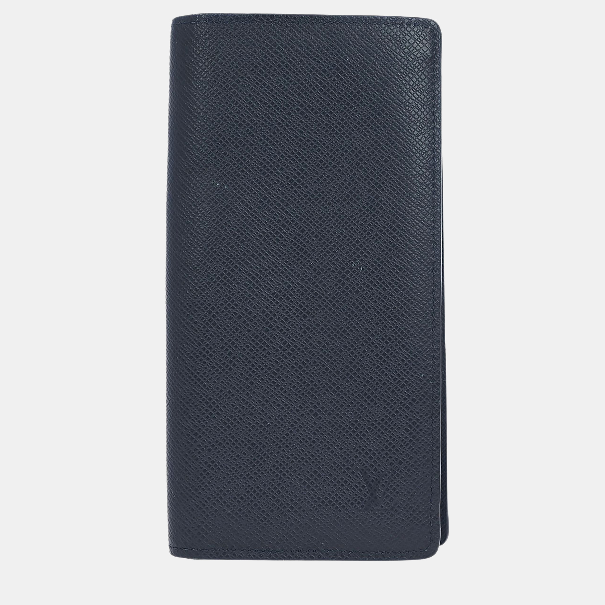 

Louis Vuitton Navy Taiga Portefeuille Brazza Wallet, Navy blue