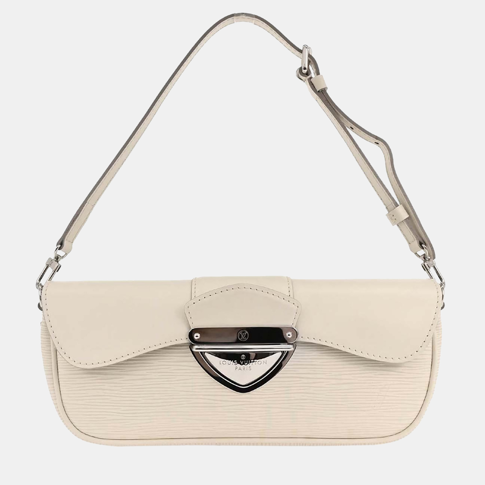

Louis Vuitton White Epi Pochette Montaigne Handbag
