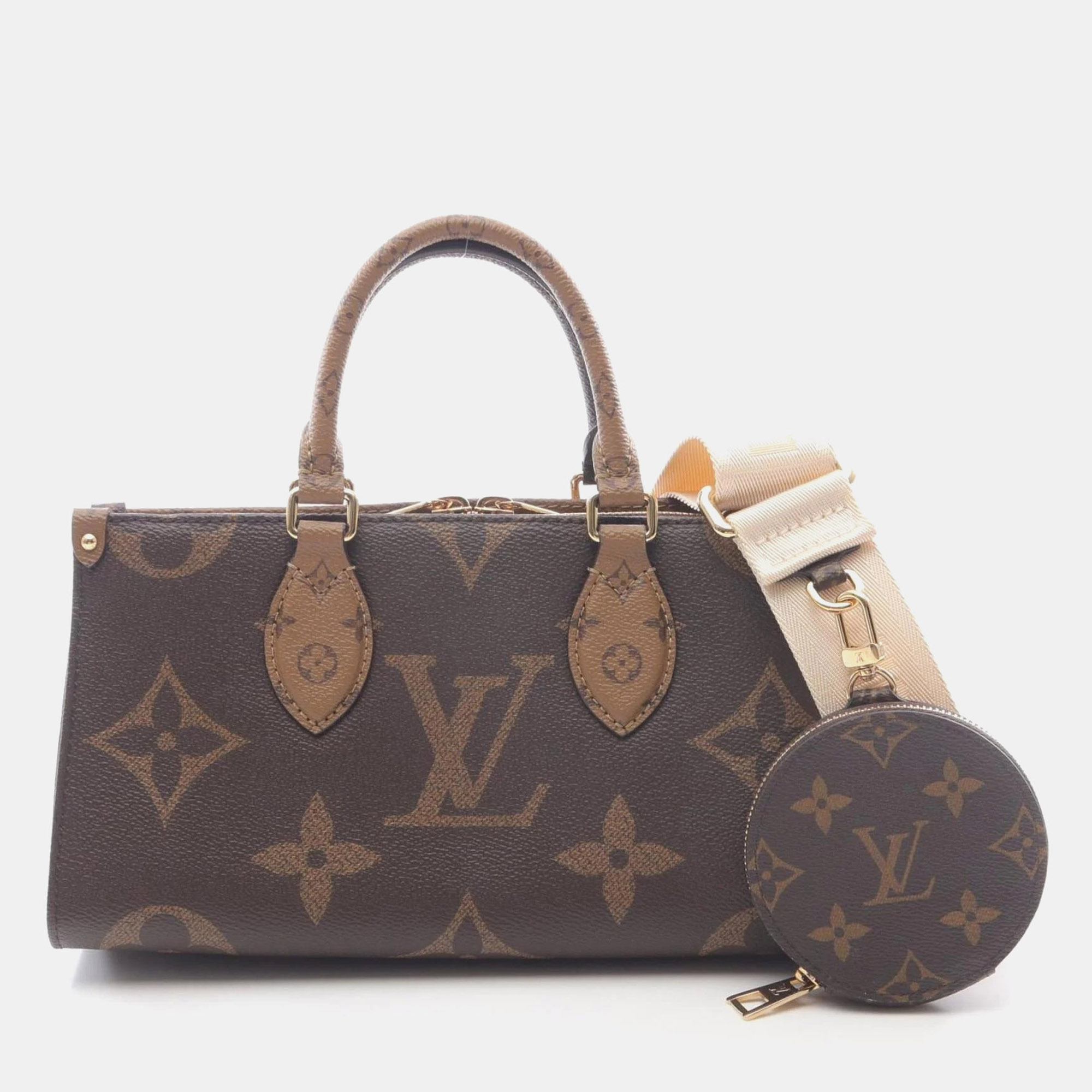 

Louis Vuitton On The Go New Monogram Giant Reverse Handbag Coated Canvas Brown