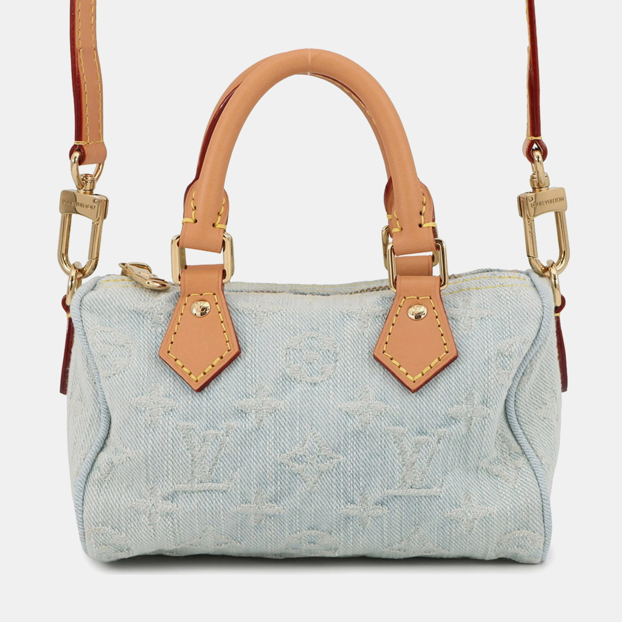 

Louis Vuitton Monogram Denim Nano Speedy Handbag, Blue