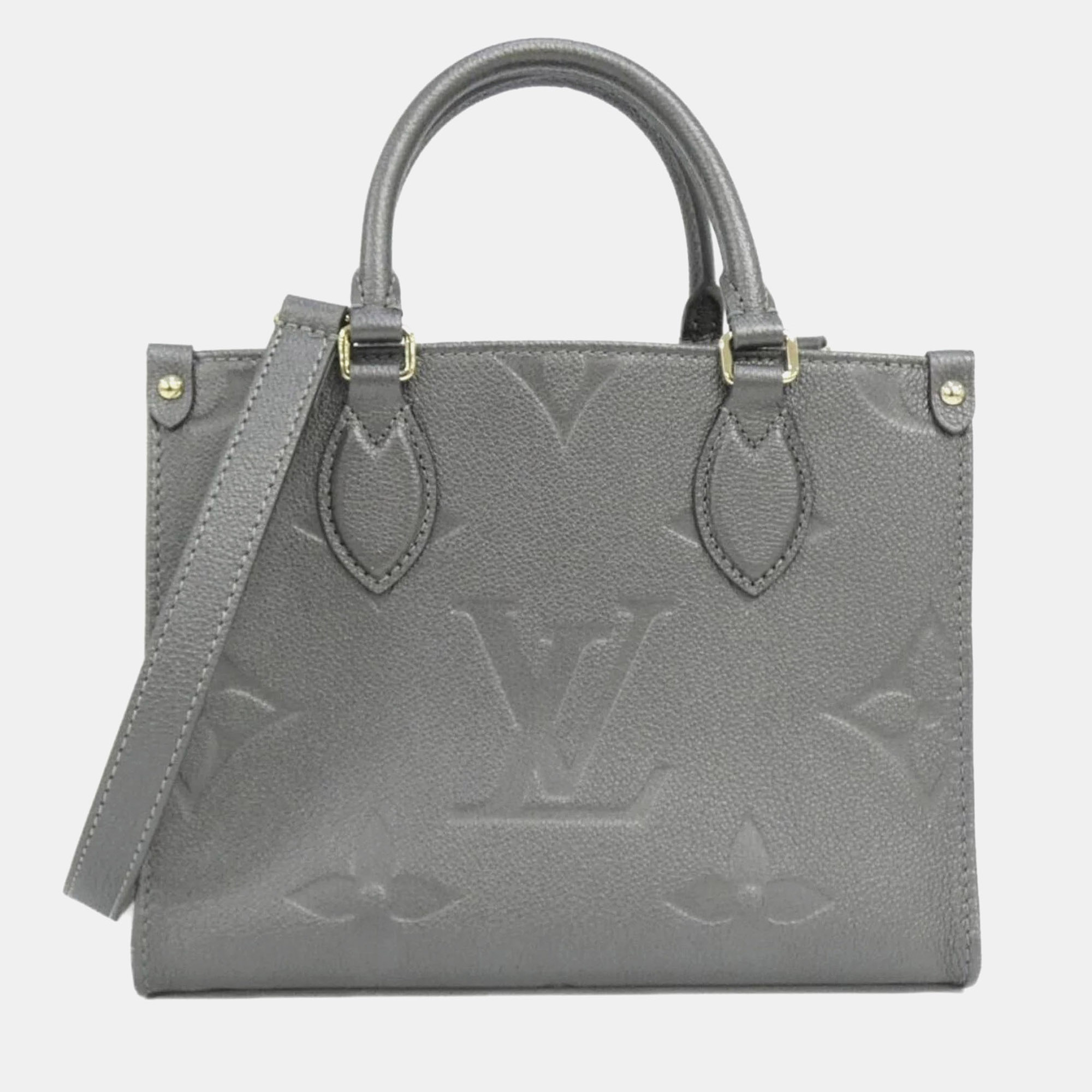 

Louis Vuitton Monogram Empreinte Lv Ski On The Go Pm Handbag, Grey