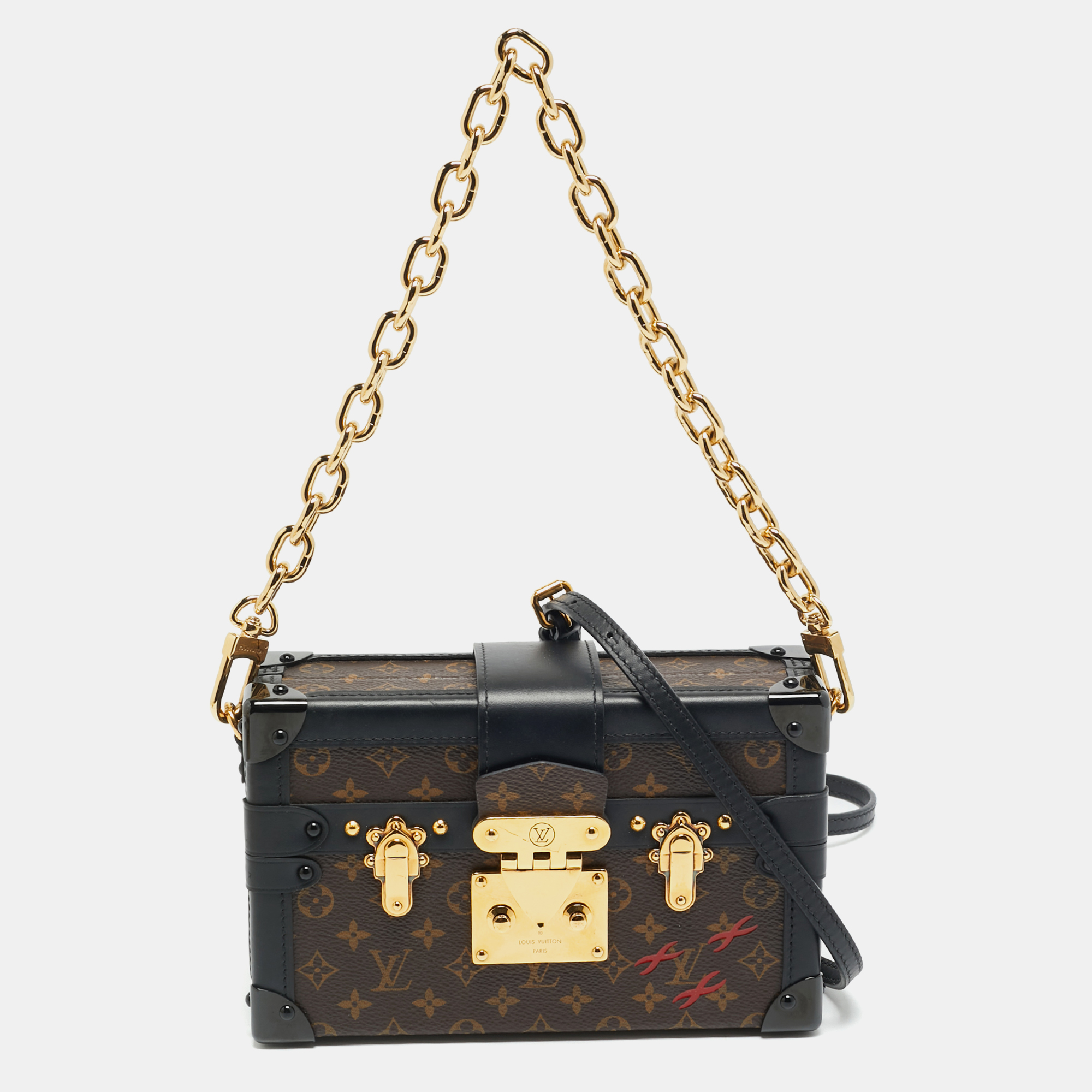 

Louis Vuitton Petite Malle Monogram Canvas Clutch, Brown