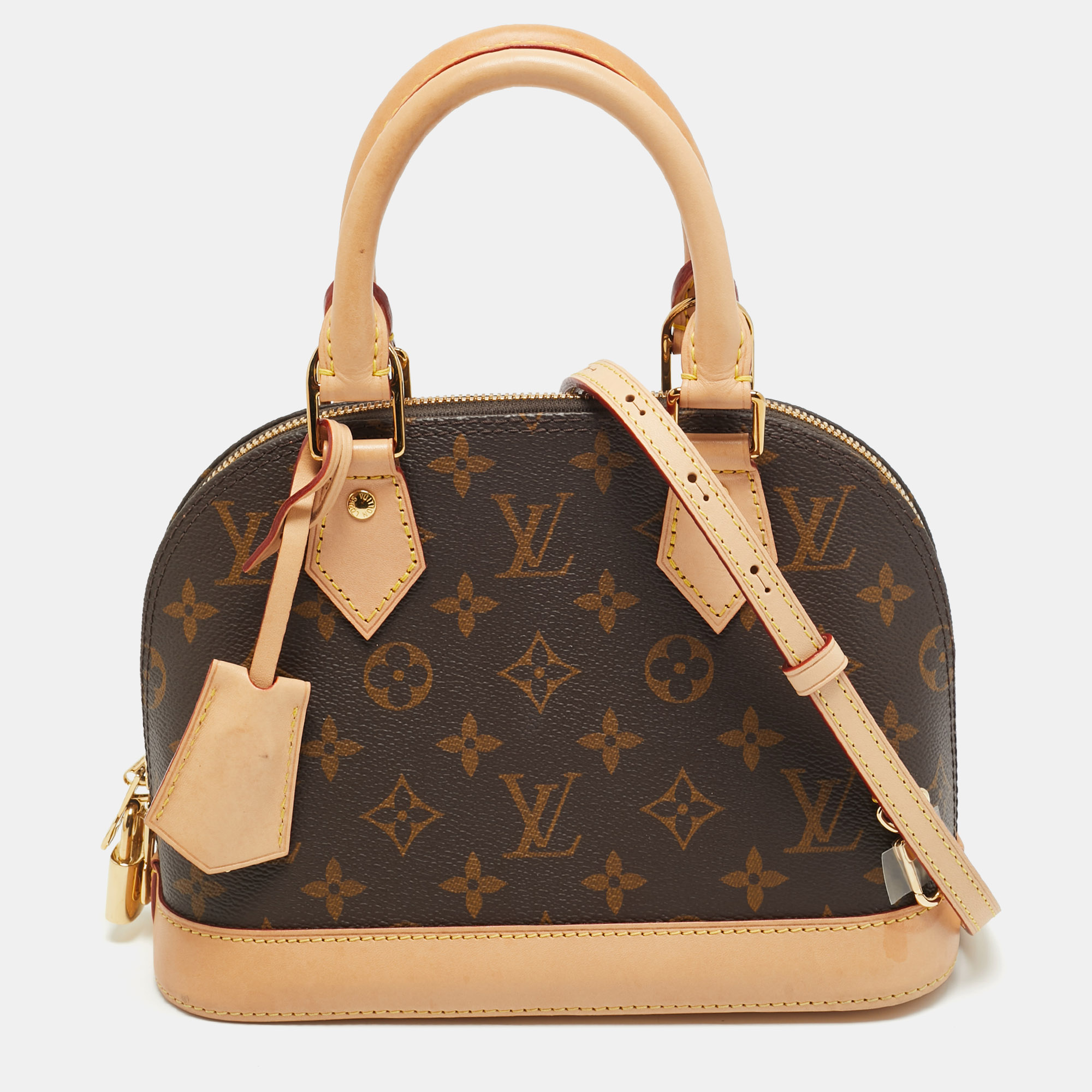 

Louis Vuitton Alma BB Monogram Canvas Satchel, Brown