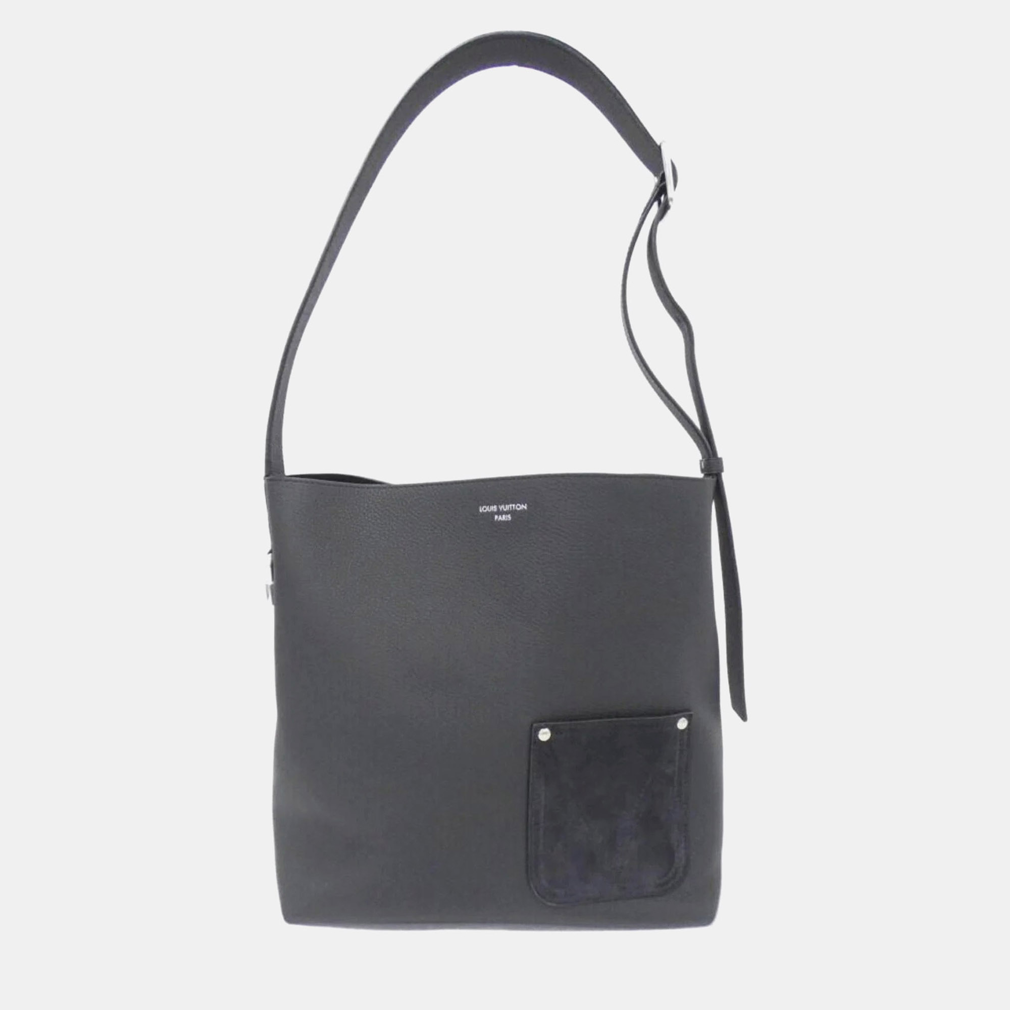 

Louis Vuitton Verso Black Calf Suede Tote Shoulder Bag