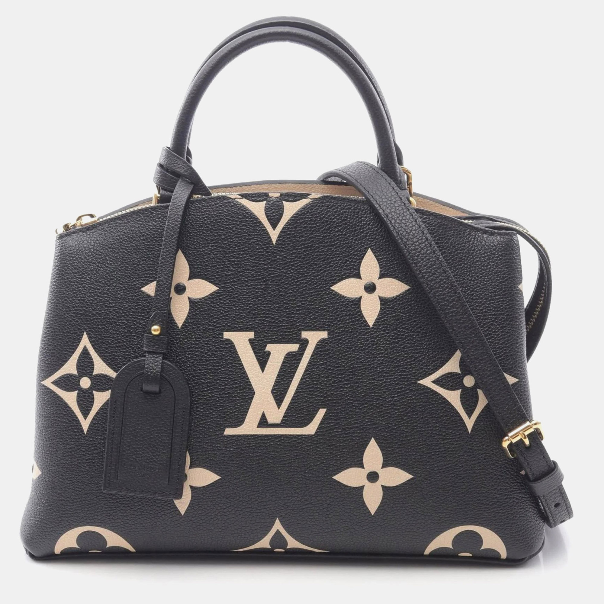 

Louis Vuitton Petit Palais Pm Two-Tone Monogram Empreinte Leather Handbag Black And Beige