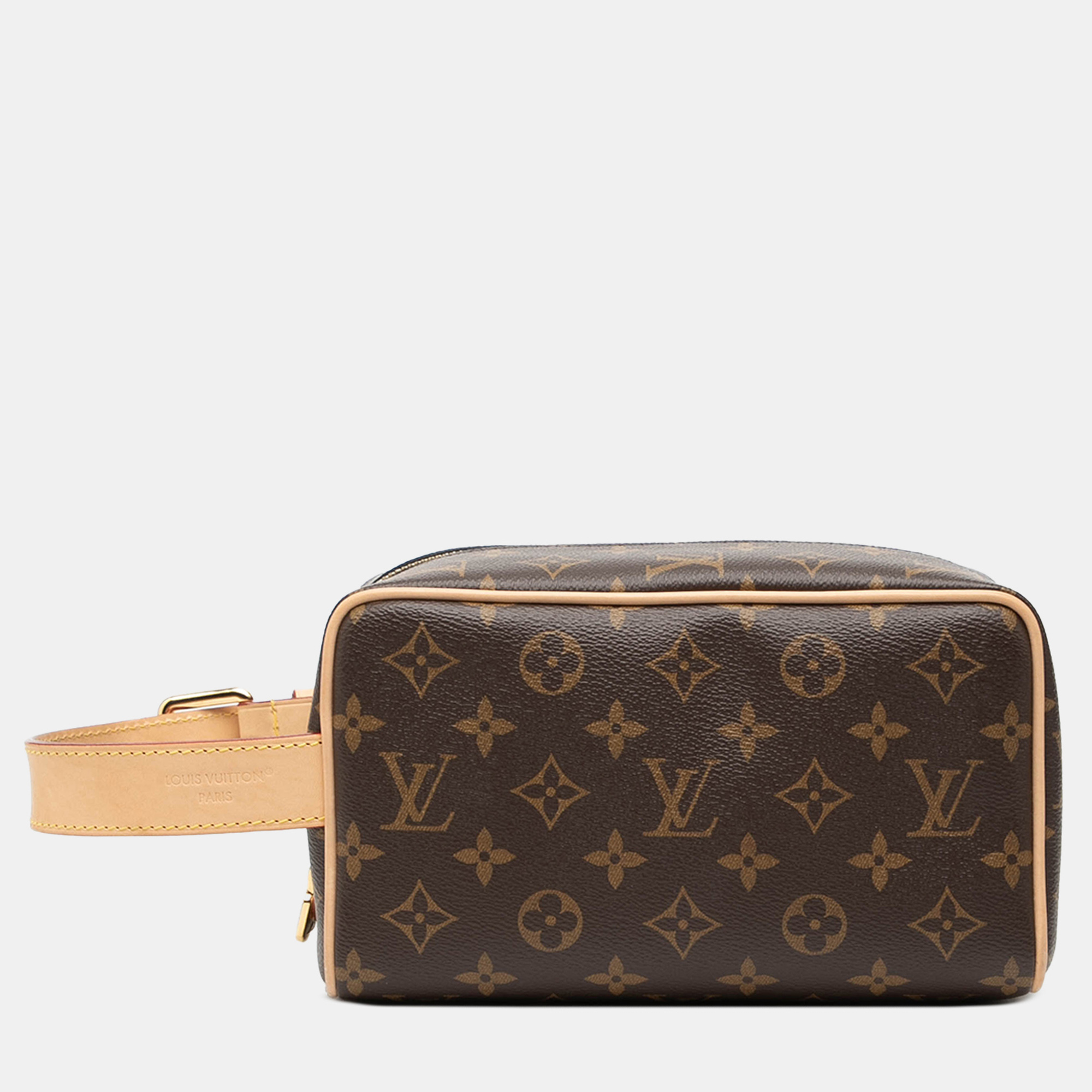 

Louis Vuitton Brown Monogram Locker Dopp Kit Clutch