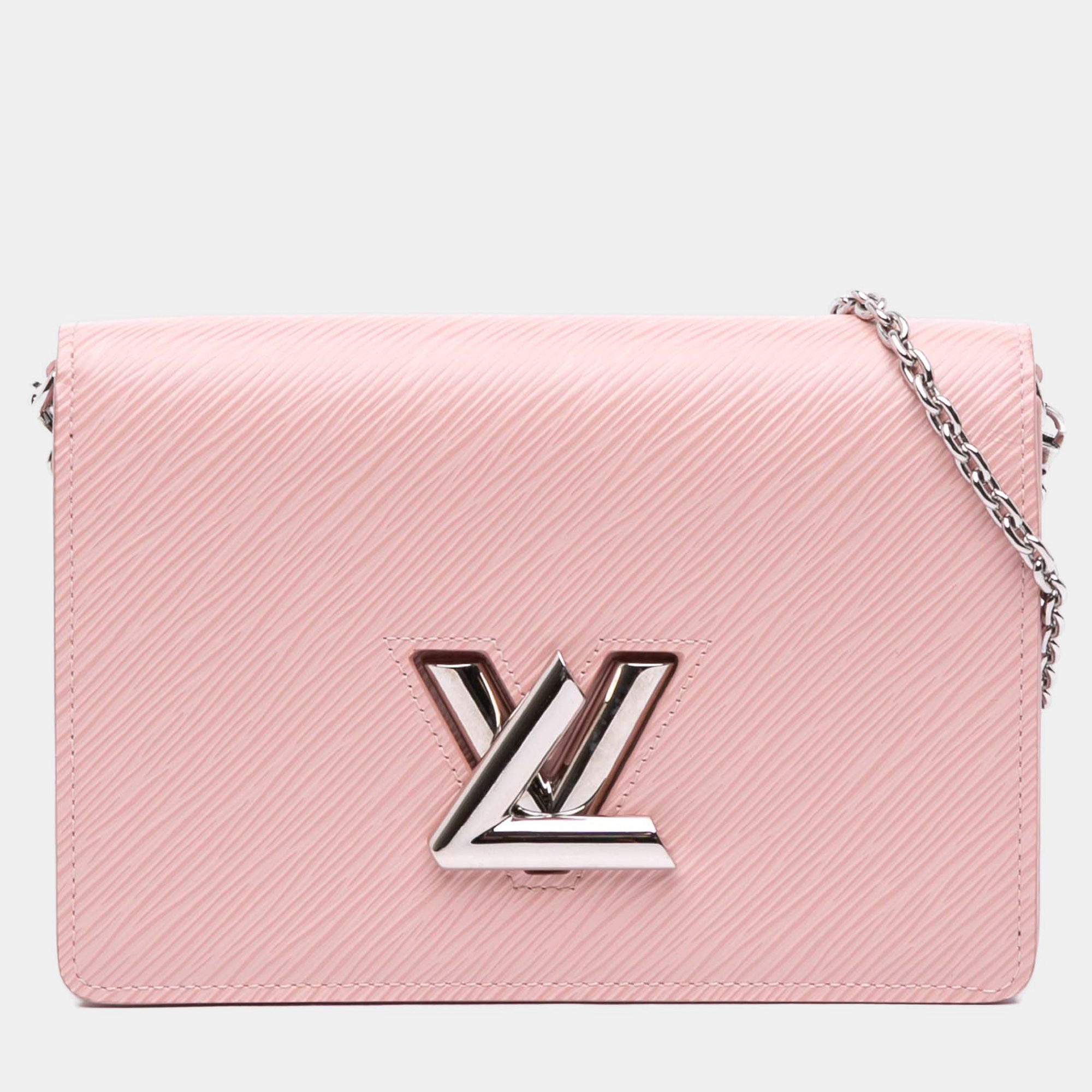 Pre-owned Louis Vuitton Pink Epi Twist Belt Chain Wallet