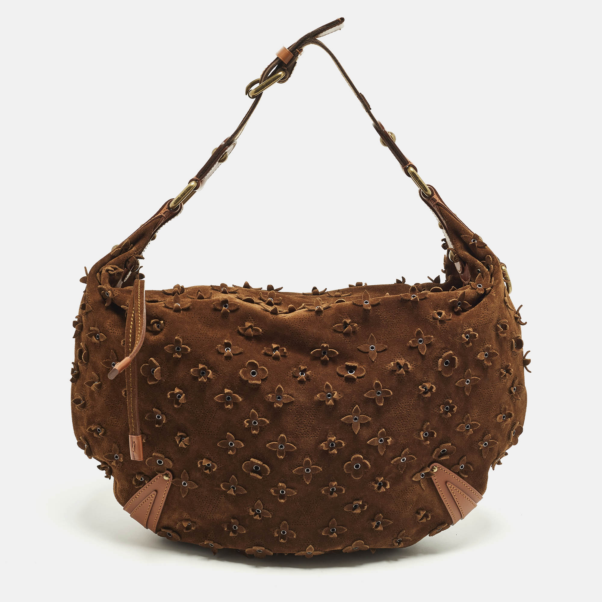 

Louis Vuitton Onatah Fleurs GM Cacao Monogram Suede Bag, Brown