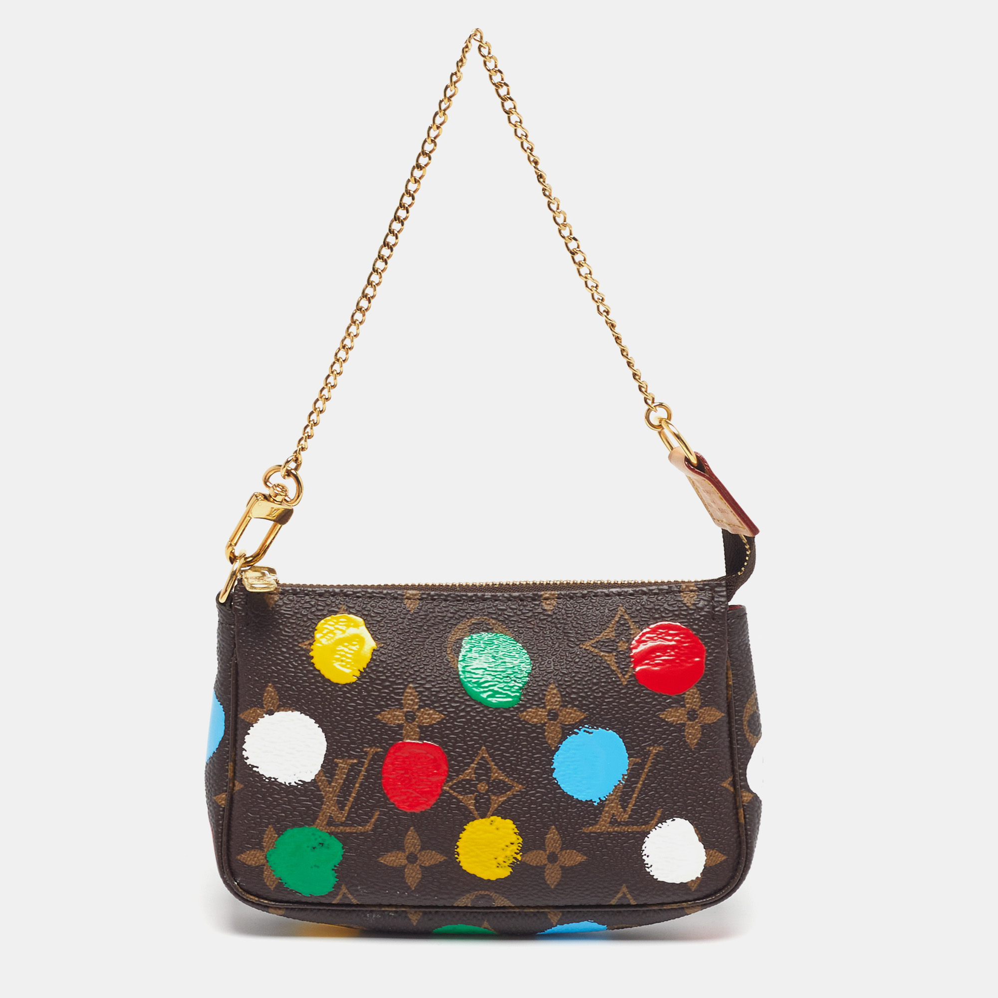 

Louis Vuitton x Yayoi Kusama Pochette Accessoires Mini Painted Dots Monogram Canvas Clutch, Brown
