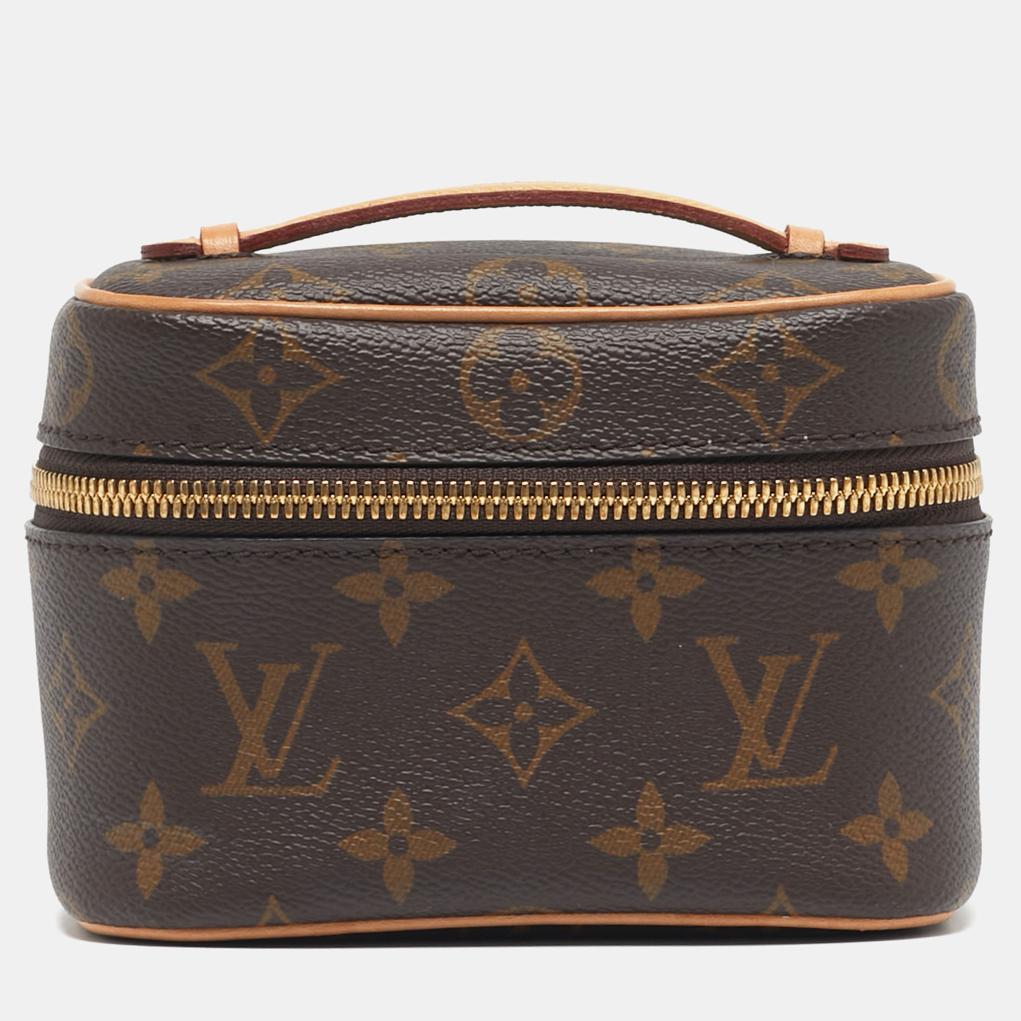 

Louis Vuitton Nice Nano Monogram Canvas Pouch Clutch, Brown