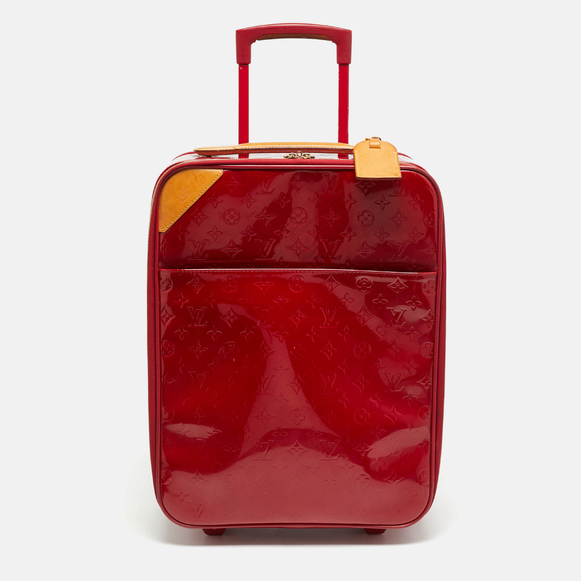 

Louis Vuitton Pegase 45 Pomme D’amour Monogram Vernis Luggage, Red