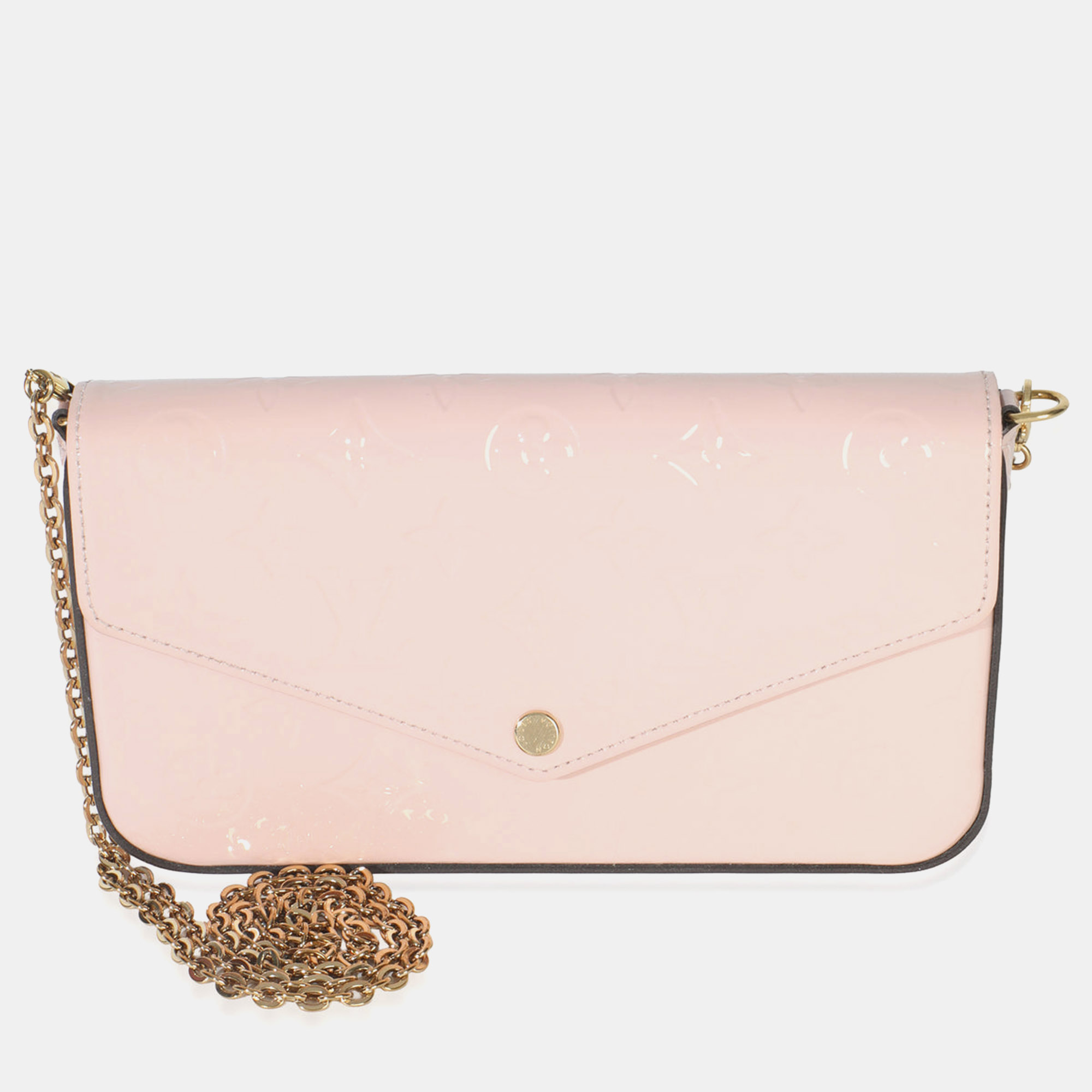 

Louis Vuitton Rose Ballerine Monogram Vernis Felicie Pochette, Pink
