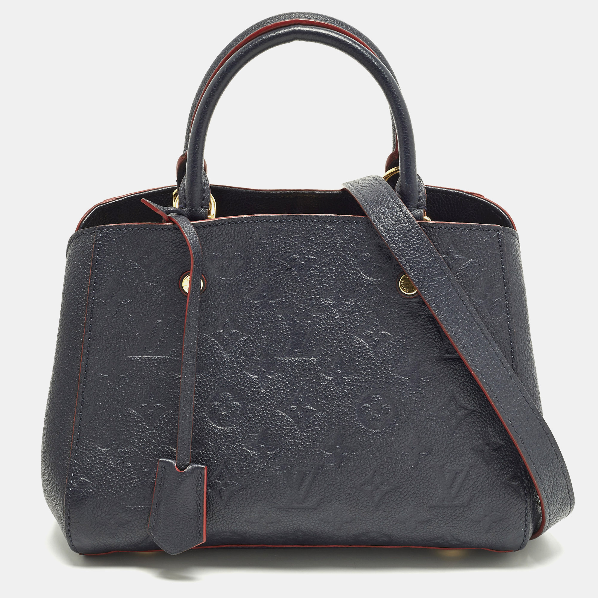 

Louis Vuitton Montaigne BB Blue Infini Monogram Empreinte Leather Bag