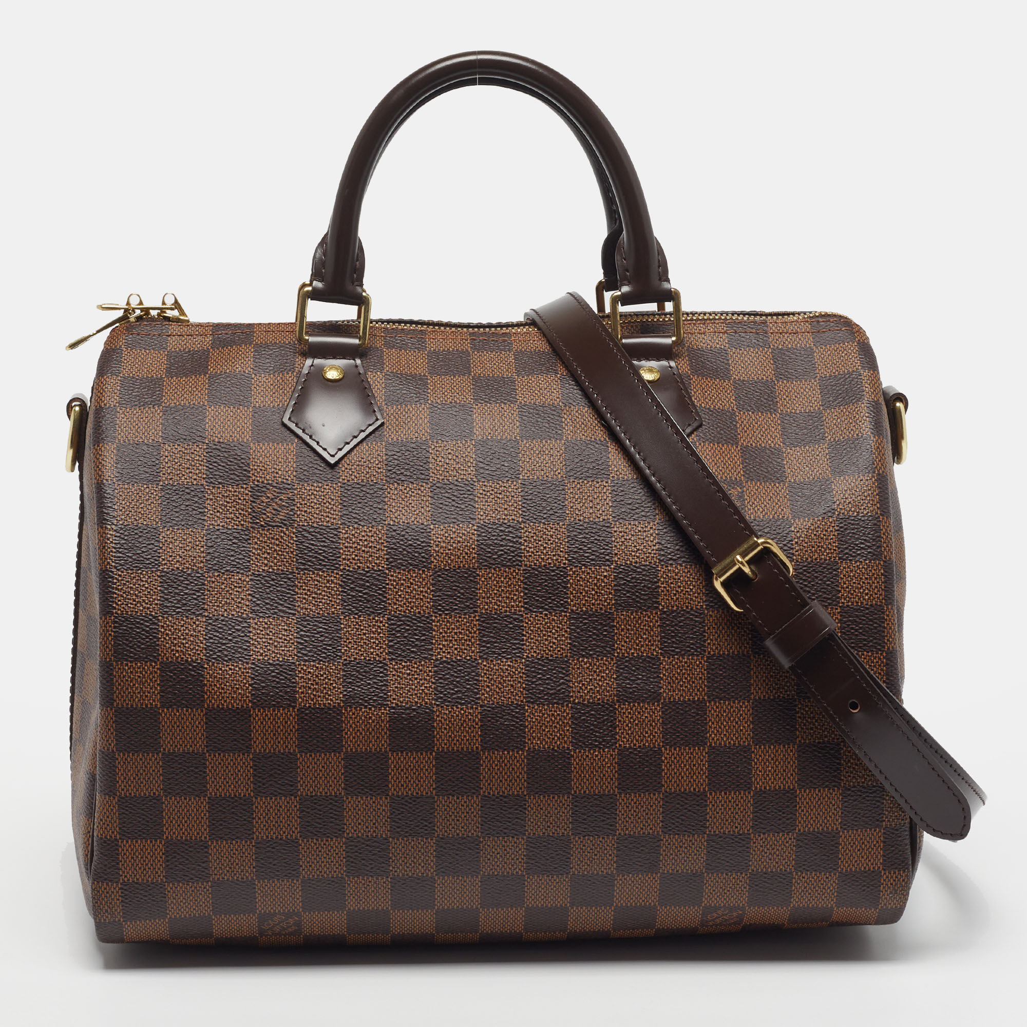 

Louis Vuitton Speedy Bandouliere 30 Damier Ebene Canvas Bag, Brown