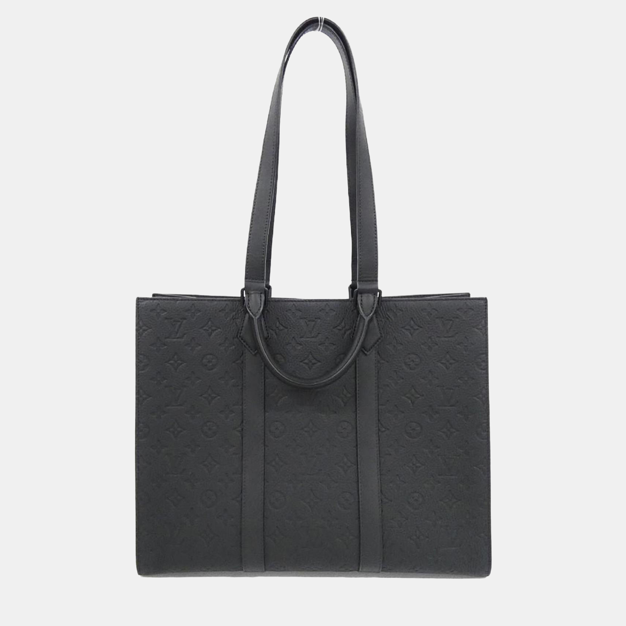

Louis Vuitton Taurillon Monogram Sac Plat 24H Handbag, Black