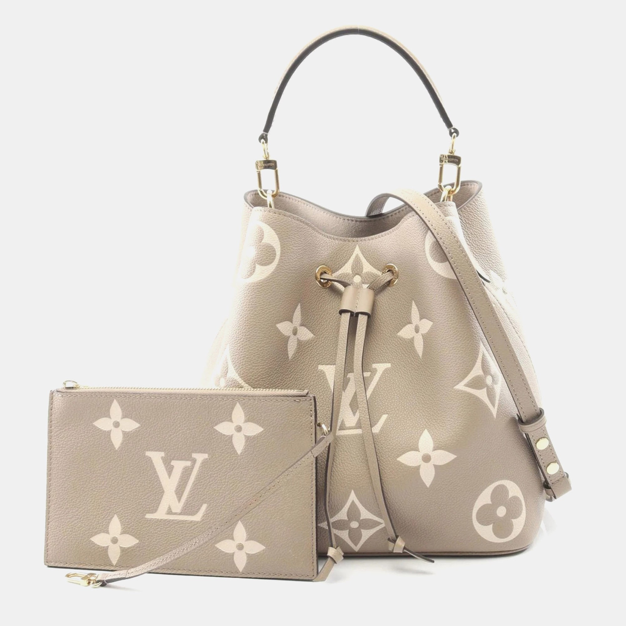 

Louis Vuitton Neonoe Mm Two-Tone Shoulder Bag In Monogram Empreinte Leather Beige