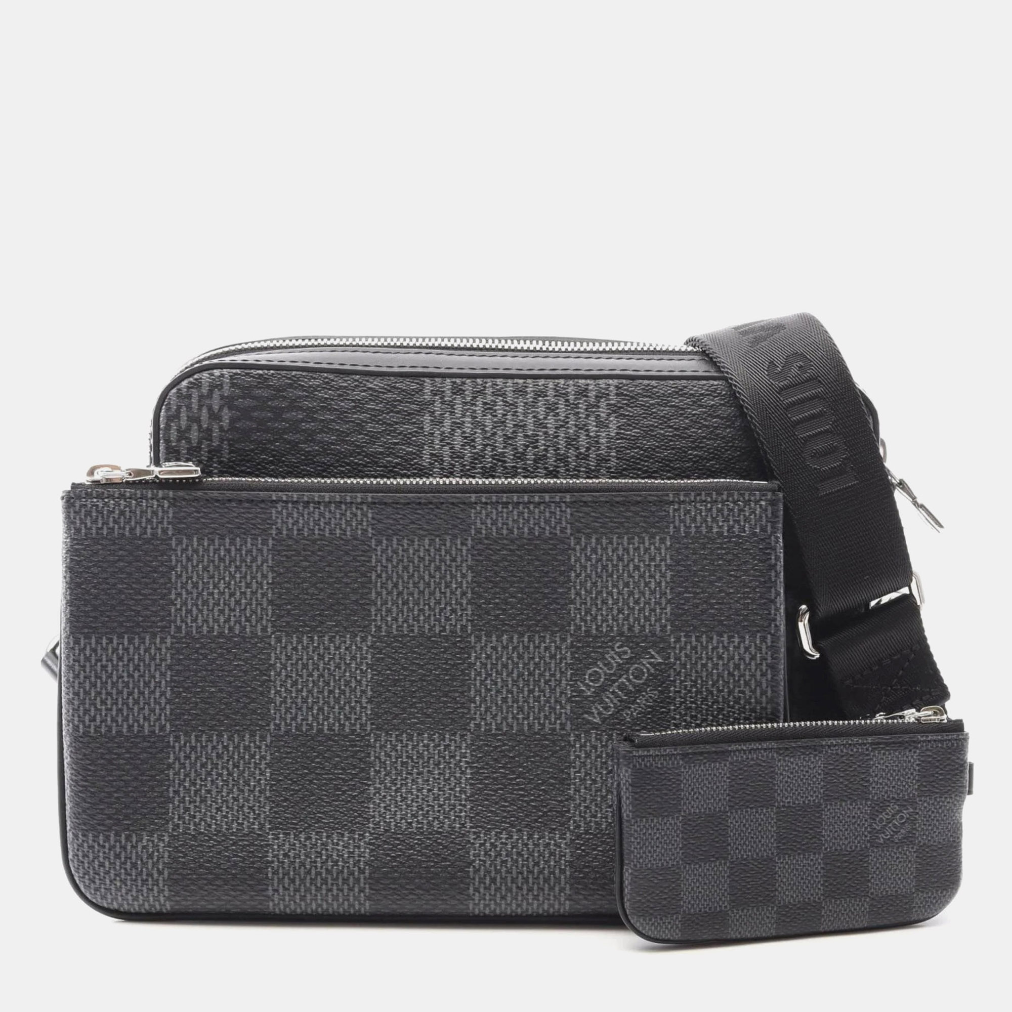 

Louis Vuitton Trio Messenger Shoulder Bag In Coated Canvas And Leather Black