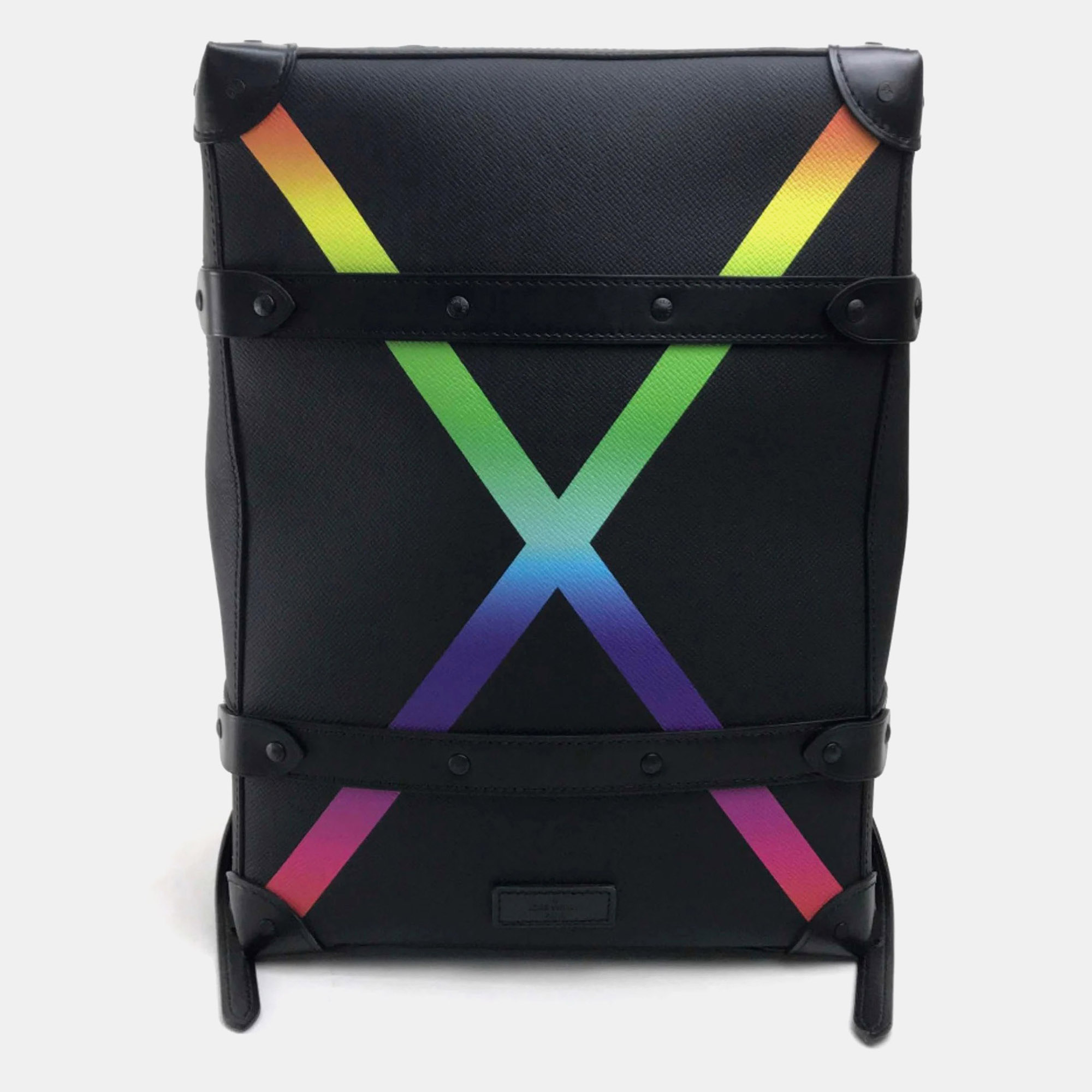 

Louis Vuitton Taiga Rainbow Soft Trunk Backpack Pm Leather Black