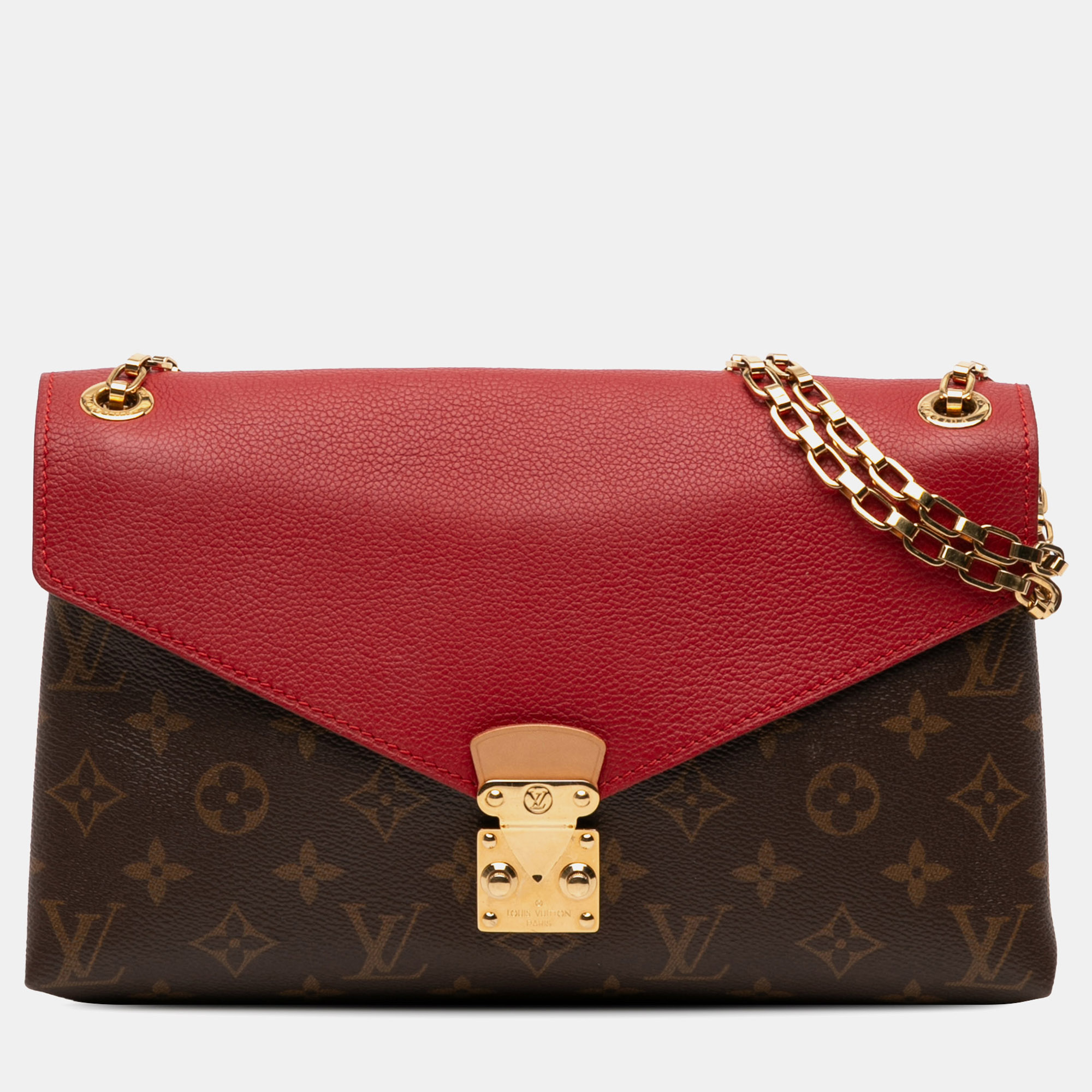 

Louis Vuitton Brown Red Monogram Pallas Chain