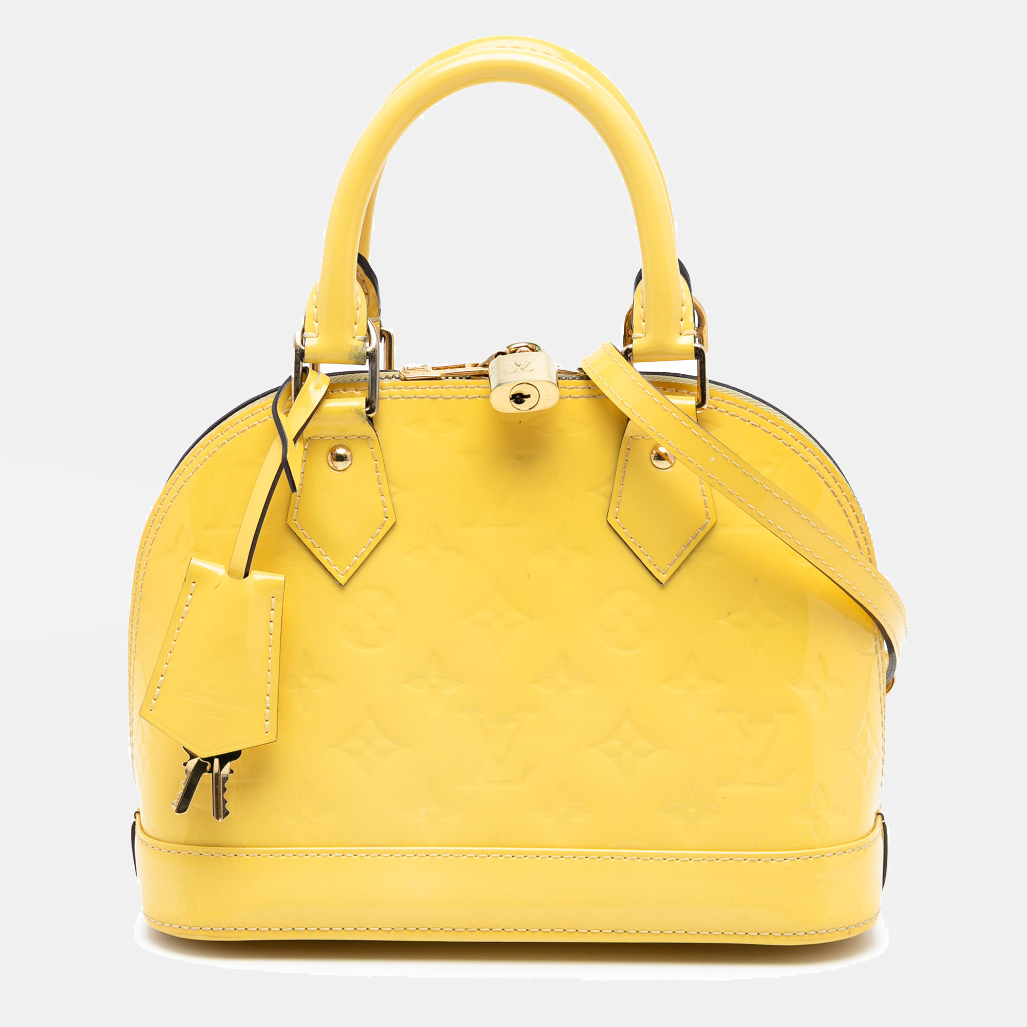 

Louis Vuitton Yellow Monogram Vernis Alma BB