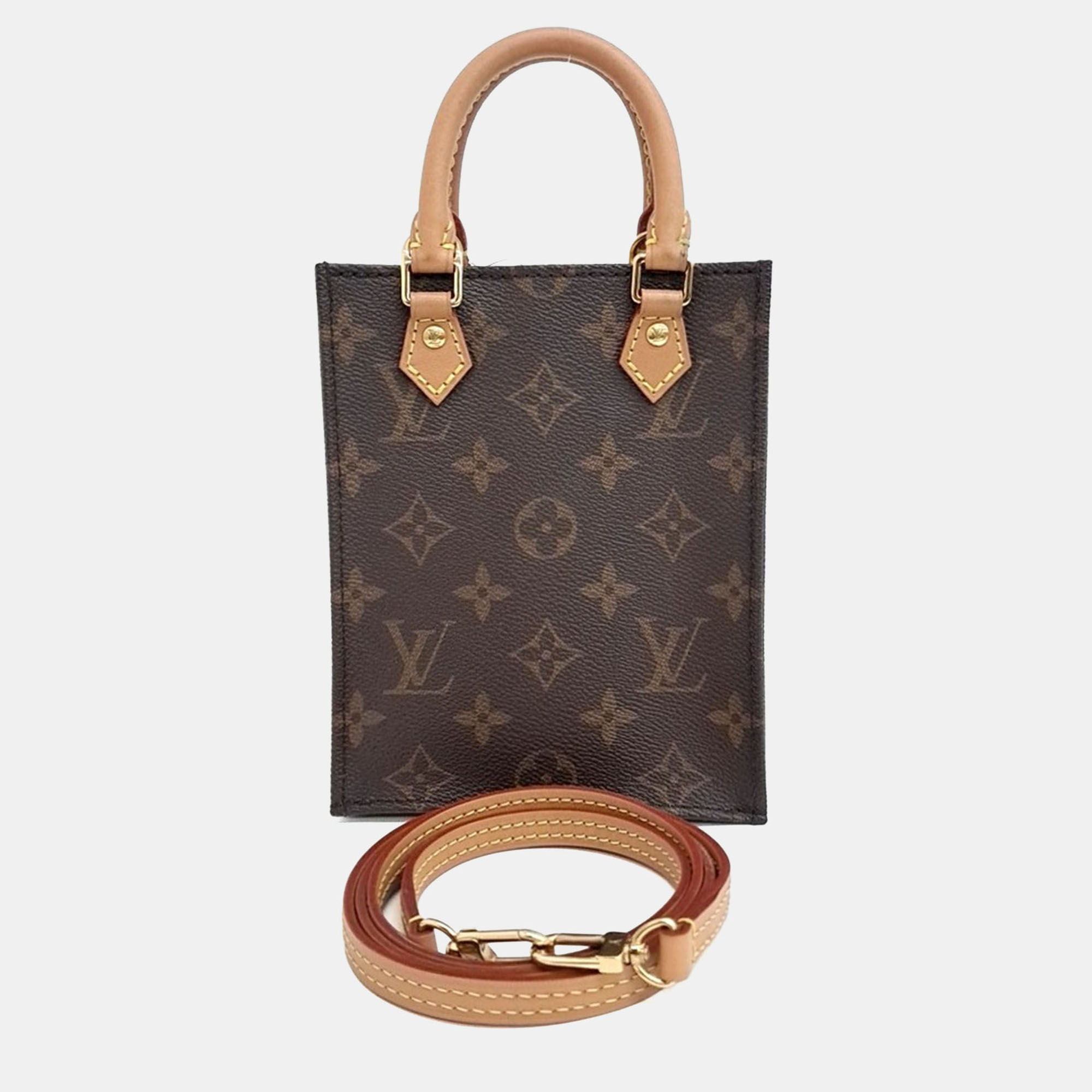 

Louis Vuitton Brown PVC Monogram Petit Sac Pla