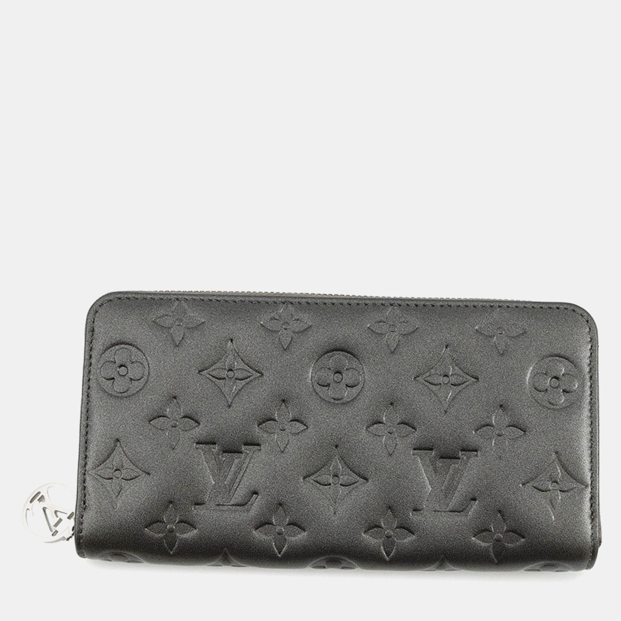 

Louis Vuitton Zippy Wallet Anthracite Lamb Leather/Monogram Pattern, Black